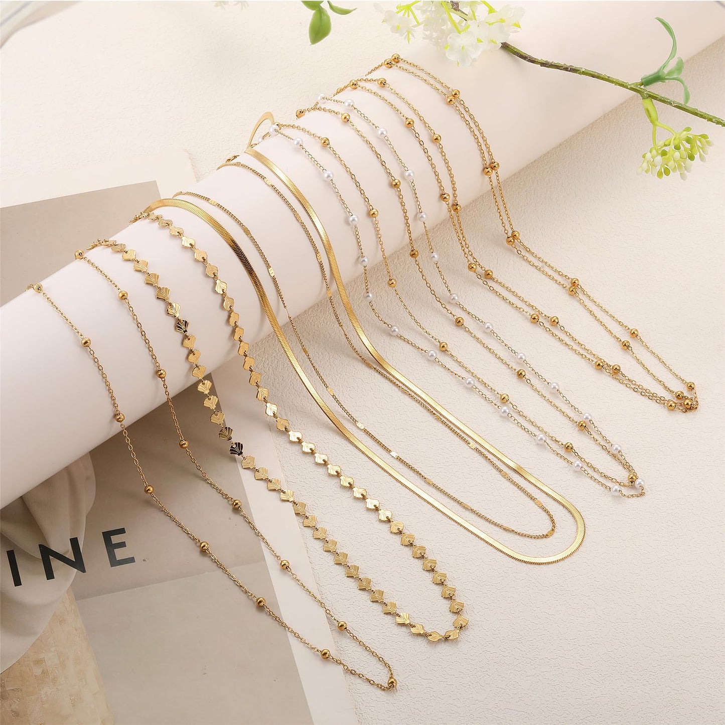 HSWYFCJY 1PCS/2PCS Gold Waist Chain for Women - Adjustable Belly Chain Jewelry Accessories for Sexy Bikini, Waterproof Layered Summer Body Belt Chains for Beach, Party, 26.7"+9.8" Extender