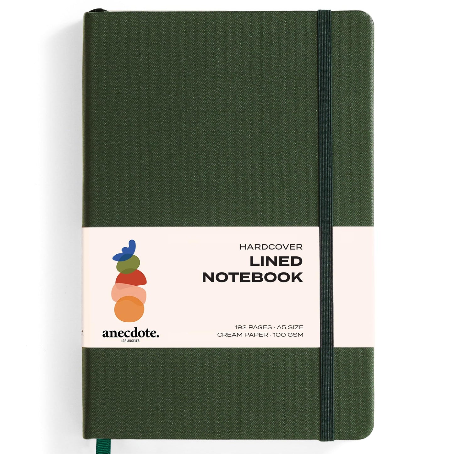 ANECDOTE. Lined Journal Notebook, 192 Pages, A5 size: 8.3" x 5.4", Thick 100 GSM Paper, Ruled, Hardcover. Journal for Women and Men, Perfect Notebook for School, Work and Travel (Evergreen)