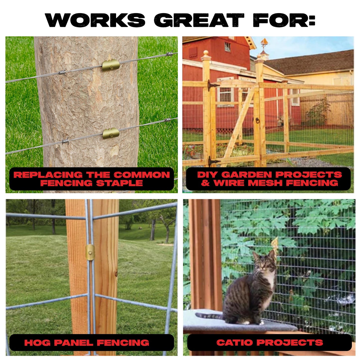 Cat’s Claw Fasteners 1.5 inch for Hardwoods | 170 Count Replaces The Common Fencing Staple | Installs Fast with a Power Drill | 4 Times Stronger Than a Staple