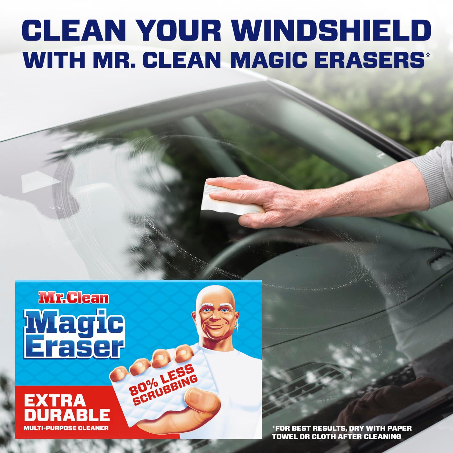 Mr. Clean Magic Eraser Sponge, All Purpose Cleaner, Cleaning Scrubber, Wall, Sneaker, Kitchen, Bathroom, Shower Cleaner, Cleaning Supplies, Melamine Sponge, Cleaning Pads, Extra Durable, 10ct