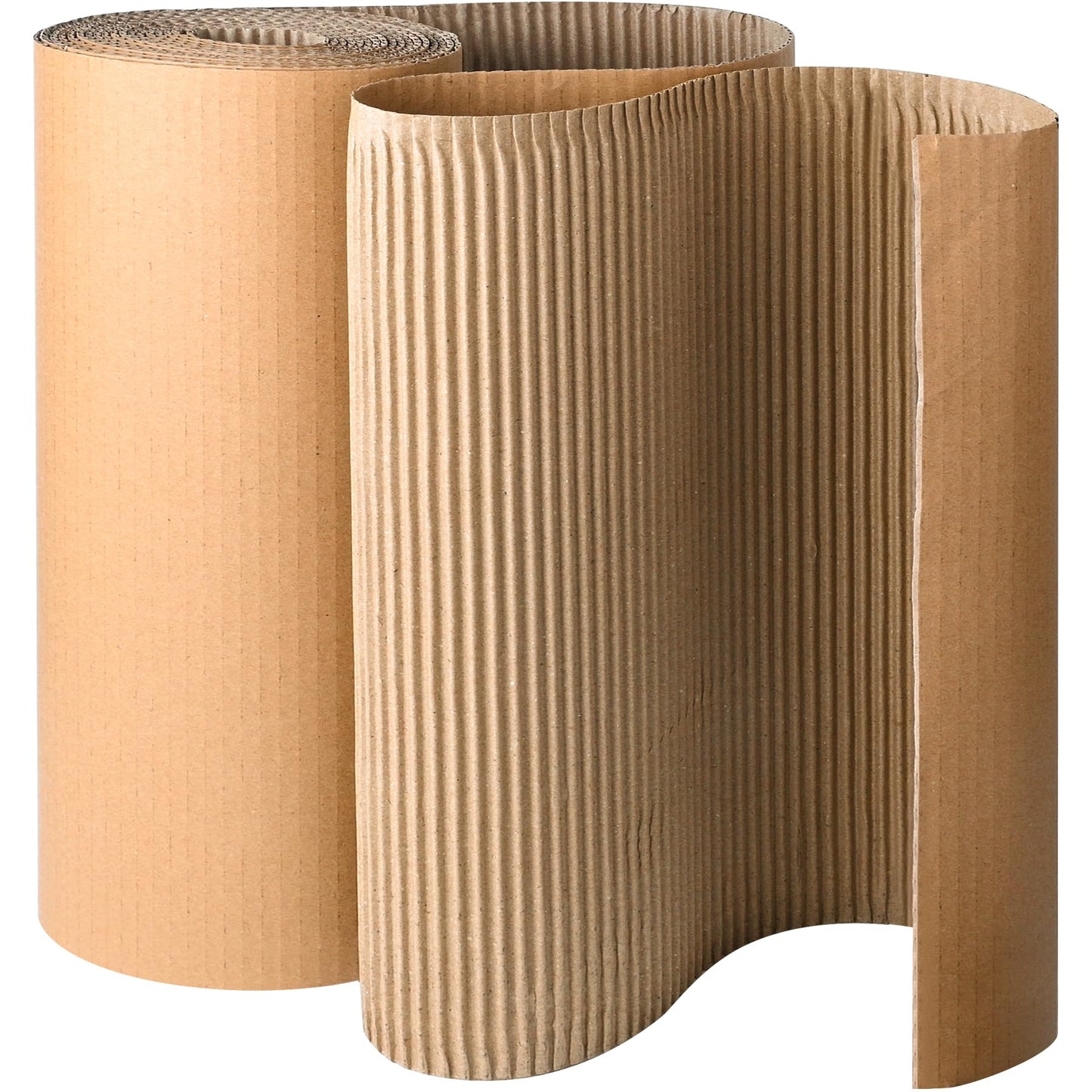 Tottist 12"x394"Single B Flute Corrugated Cardboard Roll: Large Thick Sheets for Crafts, Moving, Shipping, Mailing, Gift Packaging, DIY, Modeling; Makes Packaging Pads, Boxes & Edge Protectors (Brown)