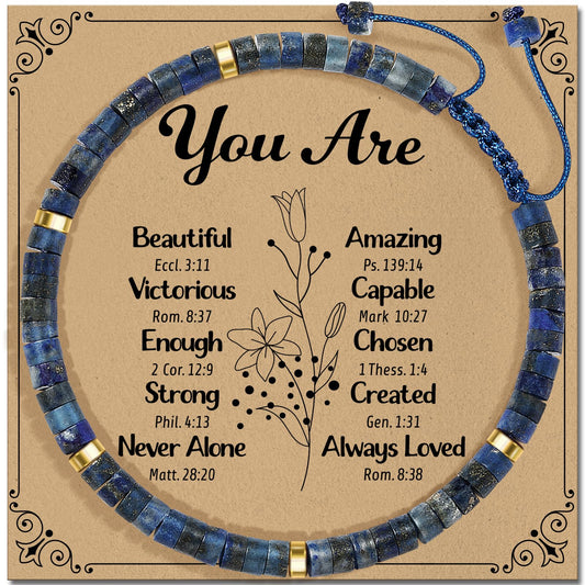 ZOKCC Inspirational Gifts Bracelets for Women Healing Natural Stone Bracelets - Get Well Soon Gifts for Women Sister Friend Bestie - Life is Tough But So are You Bracelet