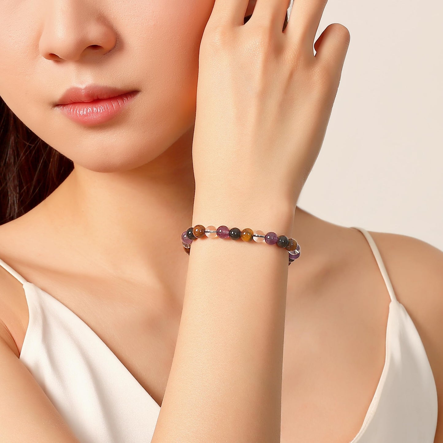 NUKAYAI Anxiety Relief Bracelet for Women Items Gifts Stress Healing Crystal Kalm Bracelet Menopause Depression Anti Comfort Buddha Panic Attack Mood Worry Jewelry Natural Stones