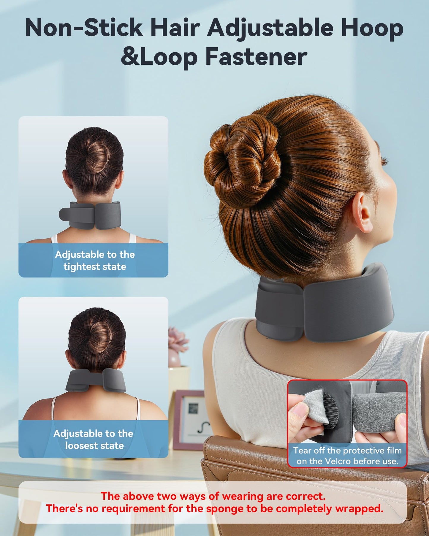 BETOVIN Neck Brace for Sleeping, for Relief Neck Pain and Provide Support Soft Cervical Collar, Neck Support Keep Vertebrae Stable & Aligned Relief of Cervical Spine Pressure Gray (Large Size)