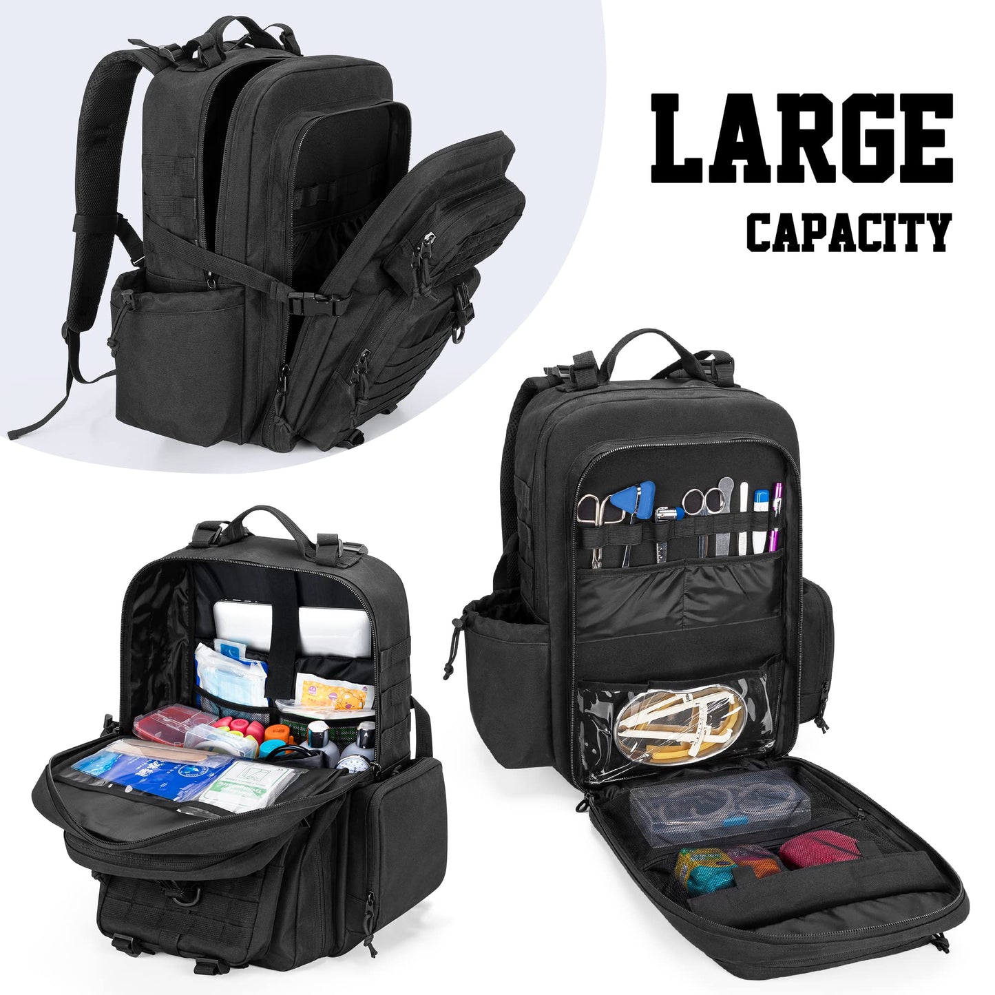 Damero Medical Tactical Backpack, Medical Supplies Bag with Top Y-Strap