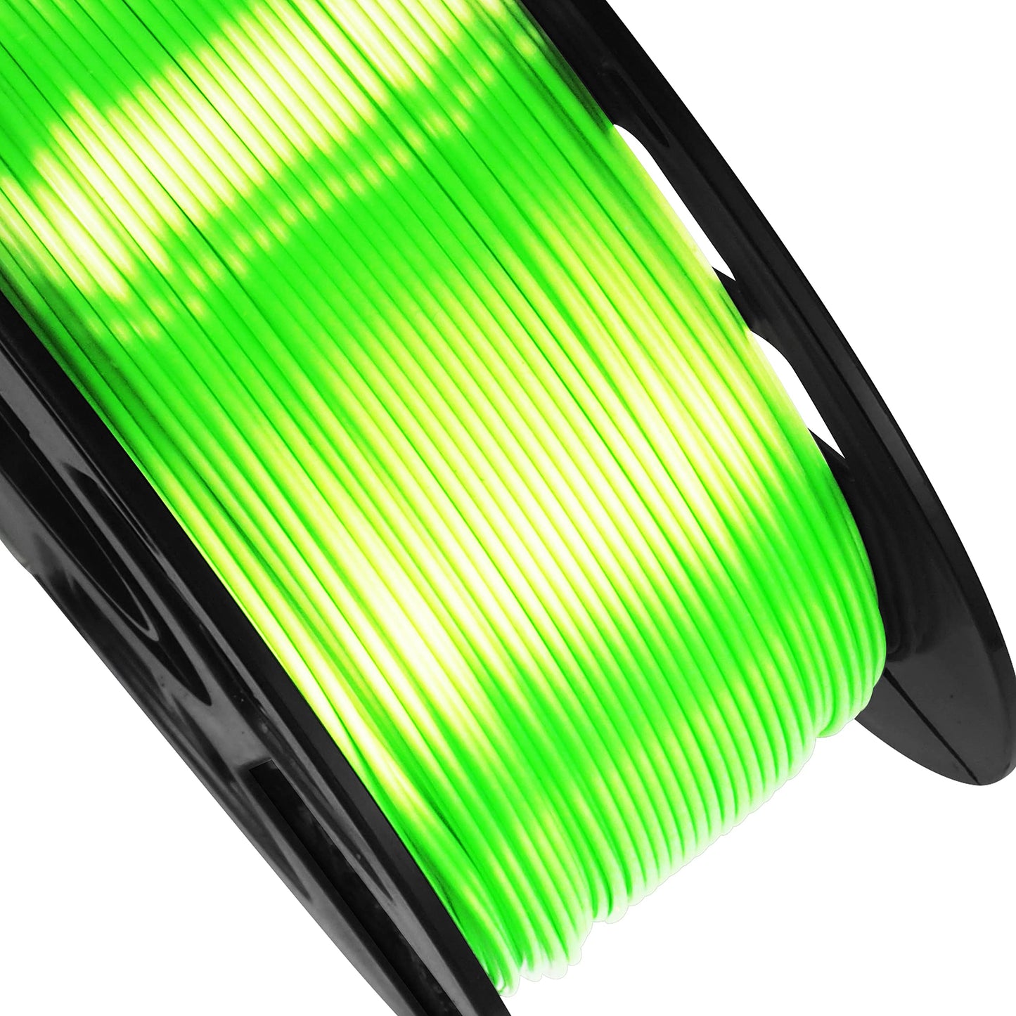 Shiny Silk Bright Lime Green PLA 3D Printing Material, 1kg 2.2lbs 1.75mm 3D Plastic Material, Widely Support for FDM 3D Printer, Easy to Print with Extra Sample by BBLIFE