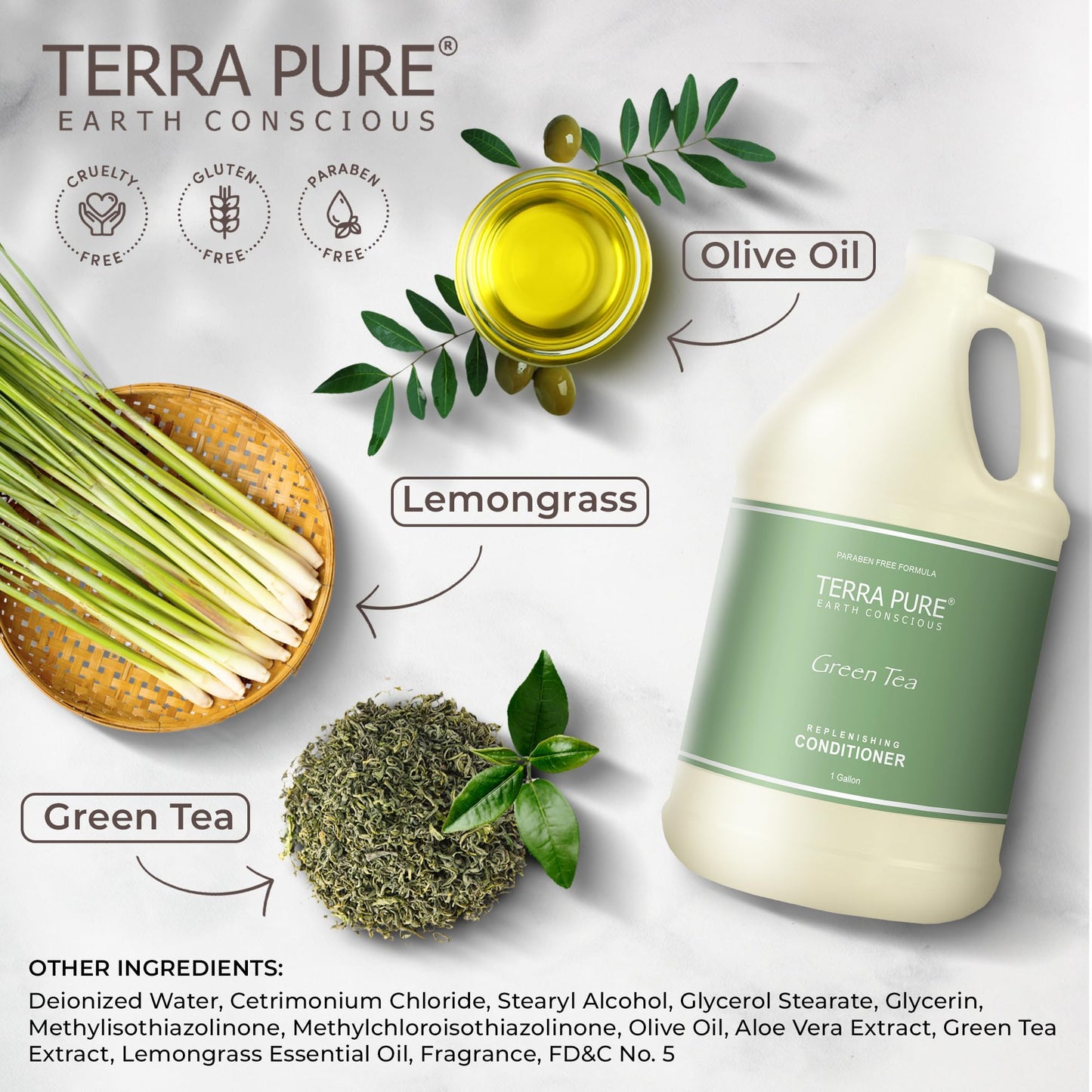 Terra Pure Hotel Conditioner | Four Gallons | Designed to Refill Soap Dispensers (Set of 4)
