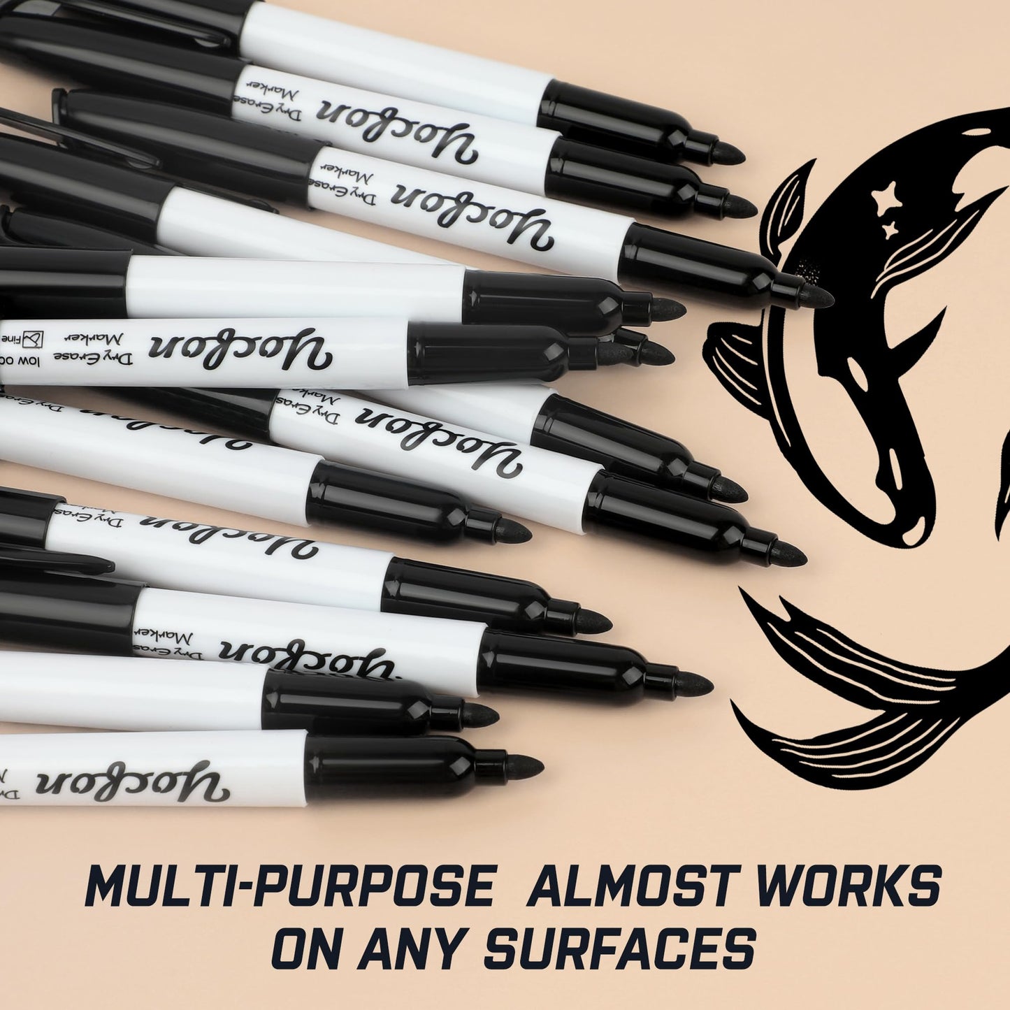 Yocfon Dry Erase Markers 148 Pack, Bulk Black Whiteboard Markers With Fine Tip, Low Odor Dry Erase Markers for School Office Home