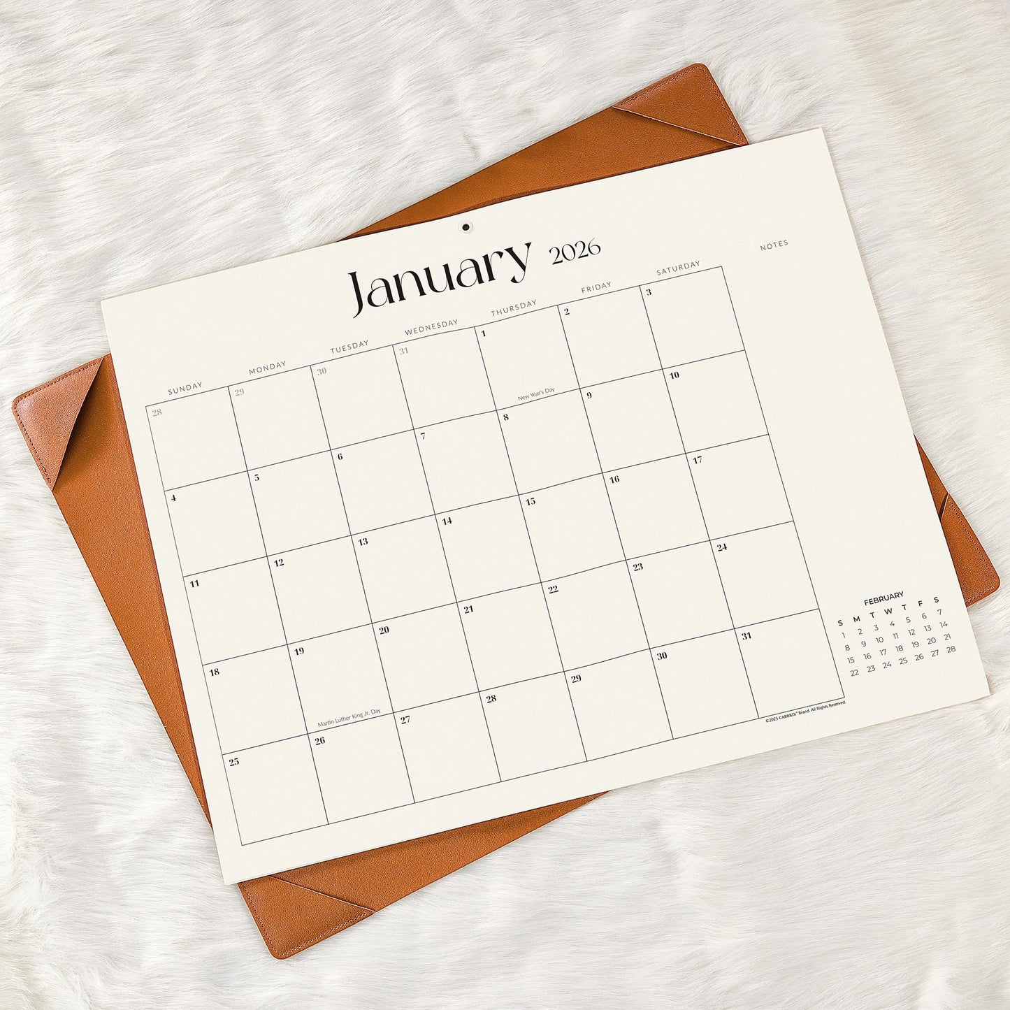 Simplified Desk Calendar 2026 with Desktop Mat, Cabbrix Large Desk Pad Calendar 21" x 16-1/2" Including January 2026 to June 2027 Desk Blotter Calendar for Home School and Office (Brown)