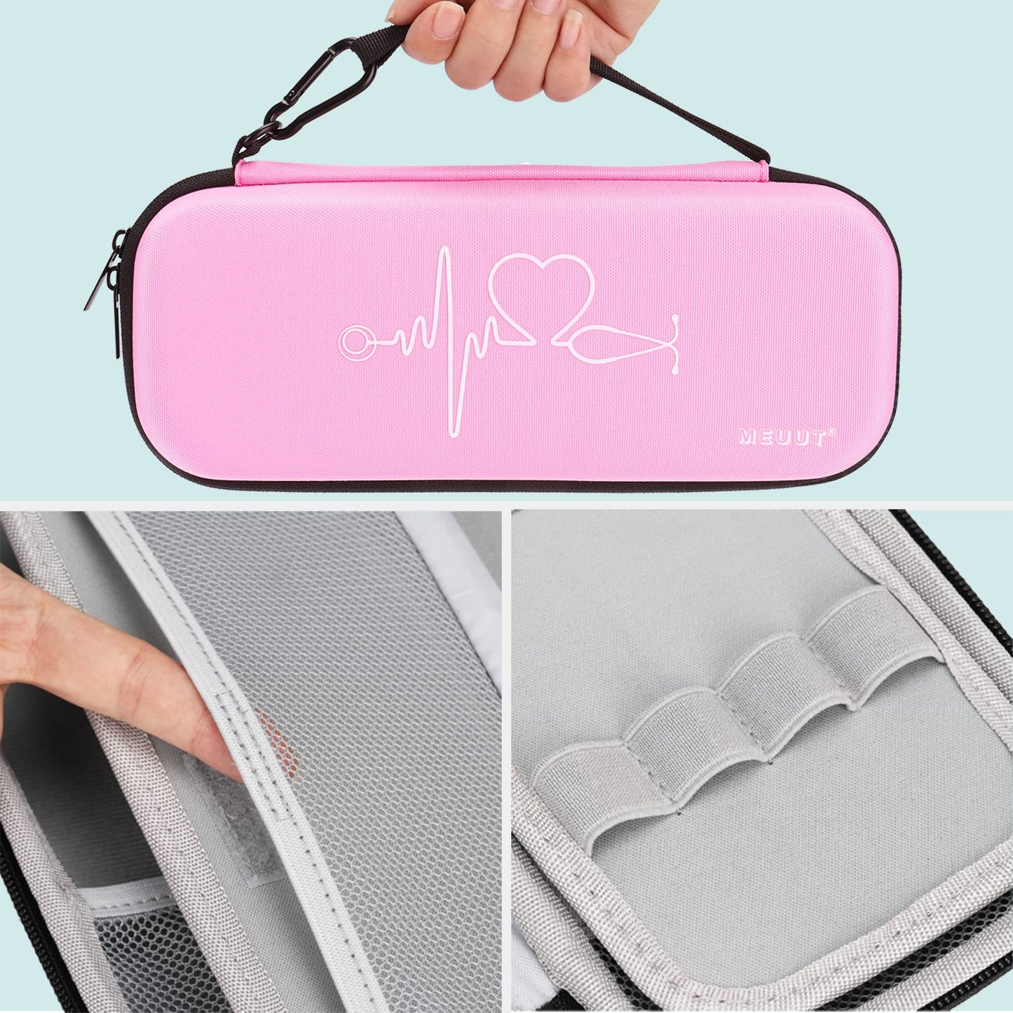 MEUUT 15 pcs Stethoscope Case Kits, Perfect Nurse Gift Include Stethoscope Case, Penlights, Medical Scissor, Bandage Wraps, Badge Holders for Nurse Student