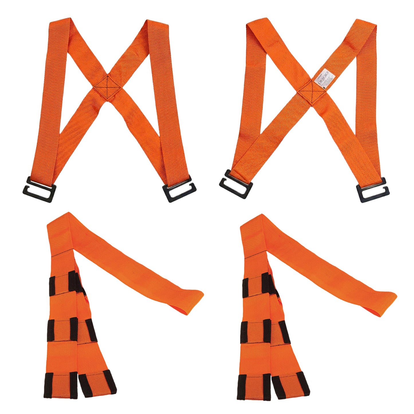 Forearm Forklift Shoulder Harness – Standard - Lift and Move Furniture, appliances, Supports up to 800 lb. Moving Harness Set, 2 Harnesses and 2 Center Straps that are ea 9’4” Long, 1 Pack, Orange