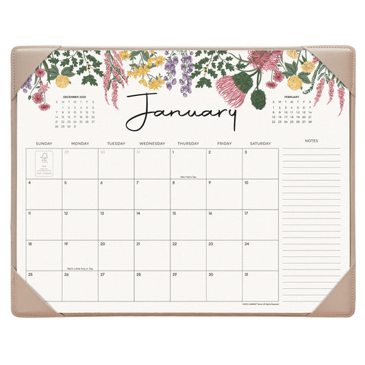 Cabbrix Desk Calendar 2026 with Desktop Mat, Desk Pad Calendar 15"x 12" From January 2026 to June 2027, Desk Calendar for Home Office and School, Easy Planning, Apricot