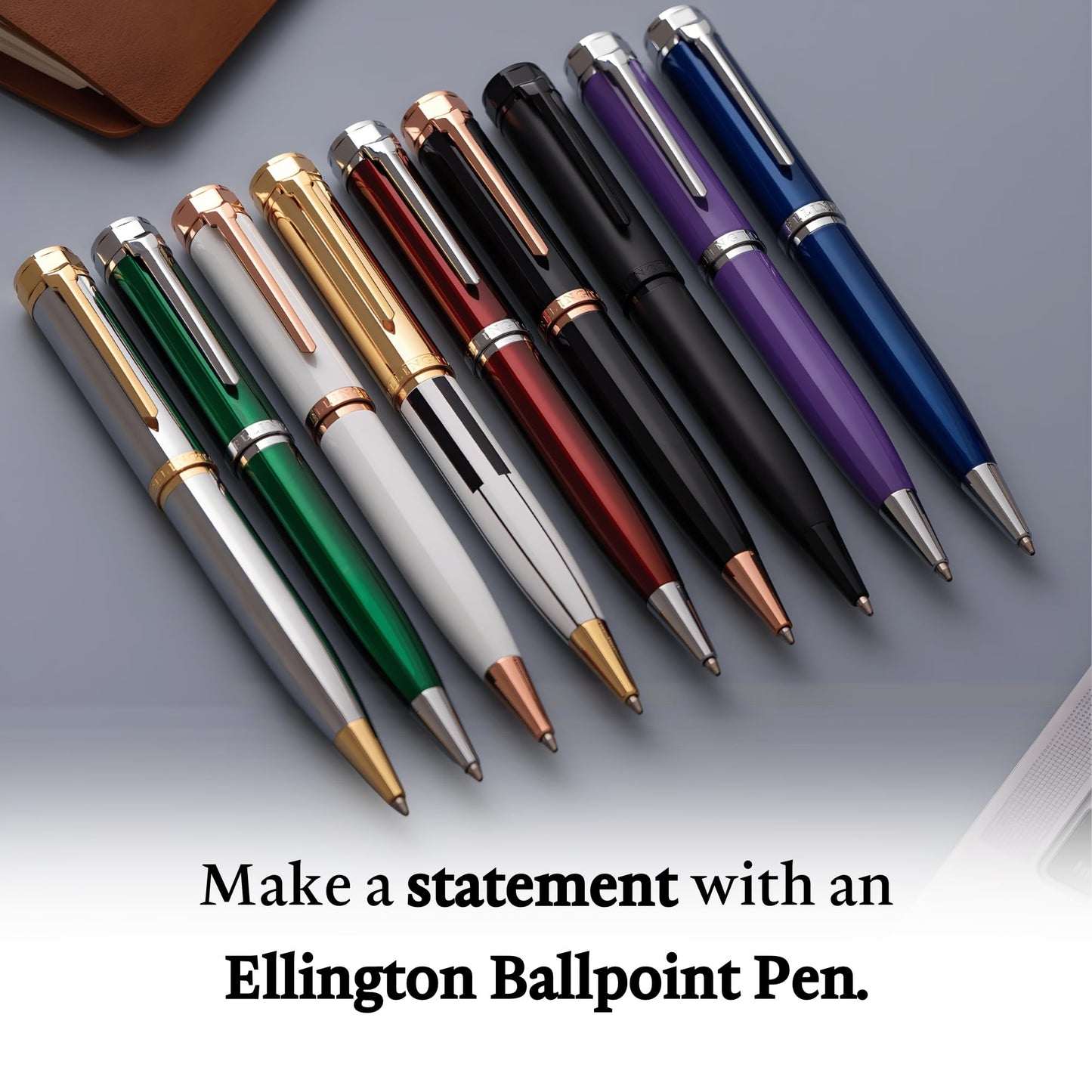 Ellington Pens Luxury Ballpoint Pen – Premium Quality, Smooth Writing Experience, Elegant Design, Includes 2 Ink Refills (Black & Blue) – Ideal for Professionals and Gift Giving