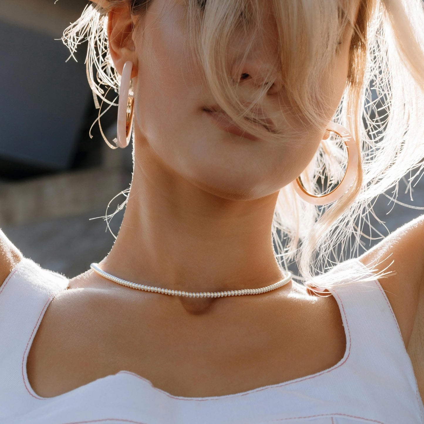 Pearls Necklace, Freshwater Tiny Small Bread Pearls Necklace for Women's Pearl Strand Necklace Chain 18K Gold Plated Hypoallergenic White Necklace as Prom Bridesmaid Birthday Gifts(Bread, 18KWGP Lock)
