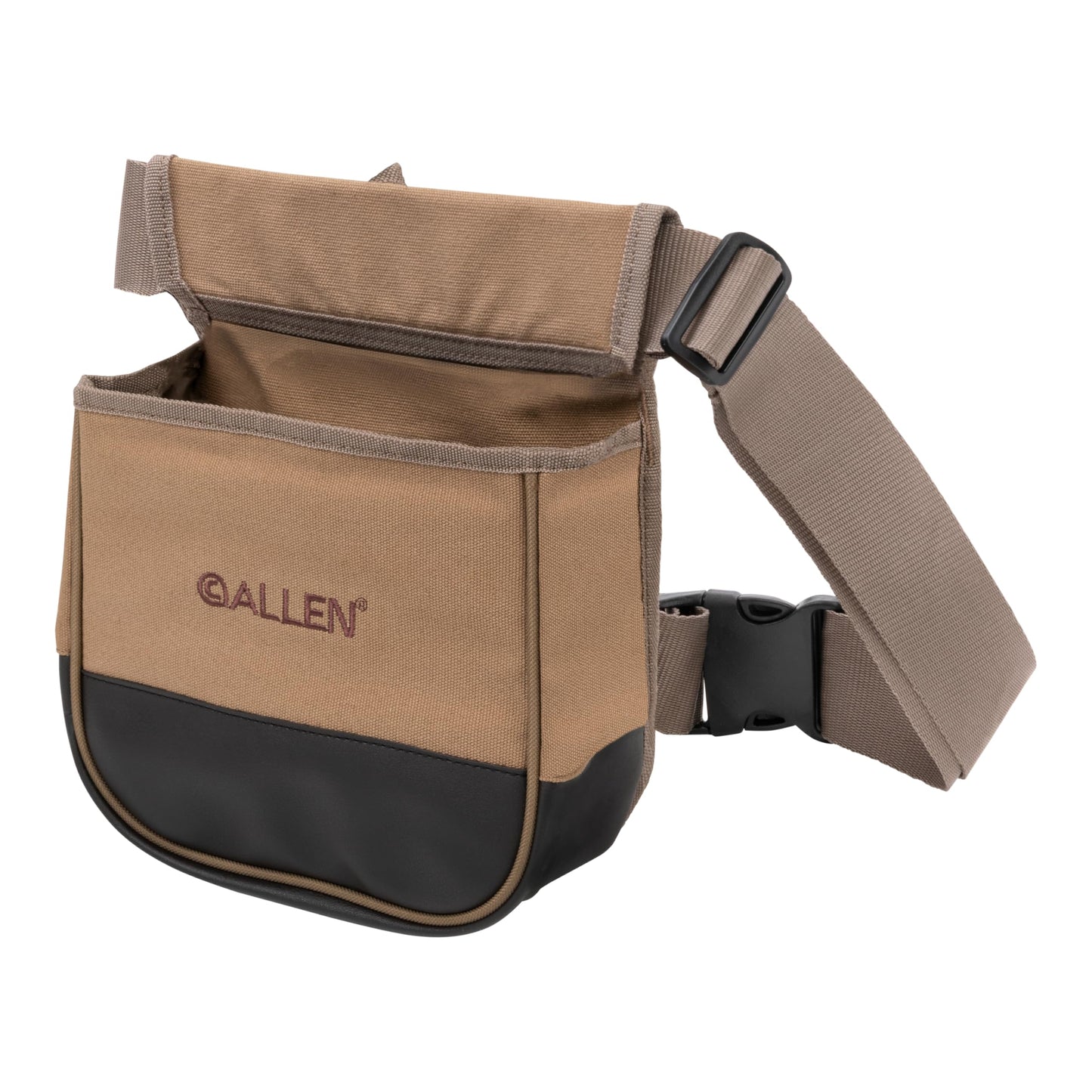 Allen Company Shotgun Shell Pouch with Belt - Clay Trap Skeet Shooting Bag, 2 Box Capacity Shell Holder for Hunting Range Practice - Tan