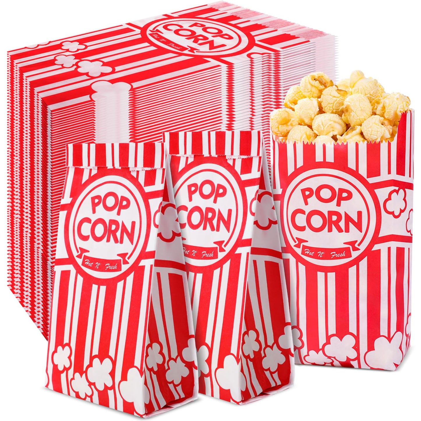 VOISEN Paper Popcorn Bags,400 Pack 1oz Popcorn Bag Individual Servings, Pop Corn Bag Bulk for Poporn Machine,Movie Nights Pop Corn Bags
