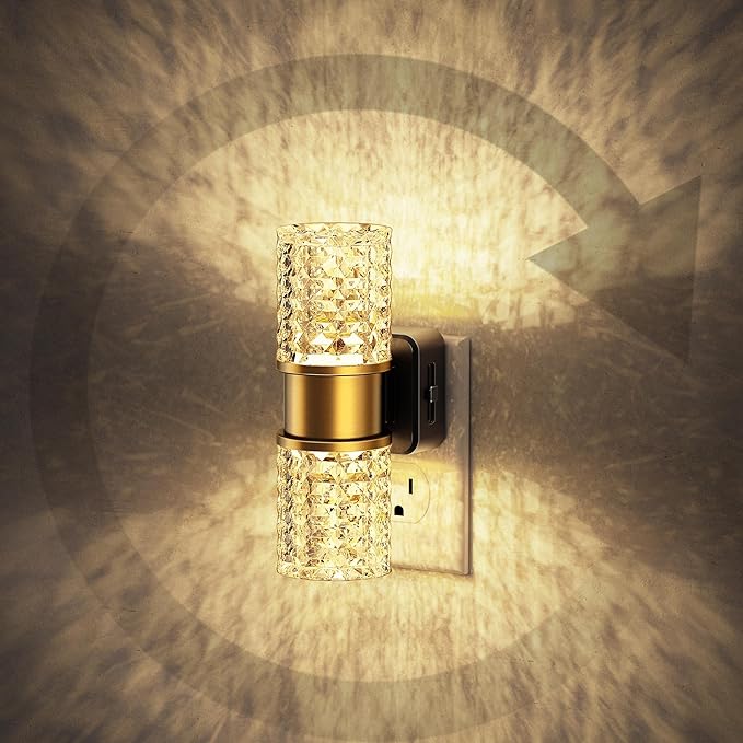 JandCase Night Light, Night Lights Plug into Wall,Automatic LED Night Light with Adjustable Brightness, 3000K Plug in Night Lights with Auto Light Sensor, for Bathroom Hallway Decor