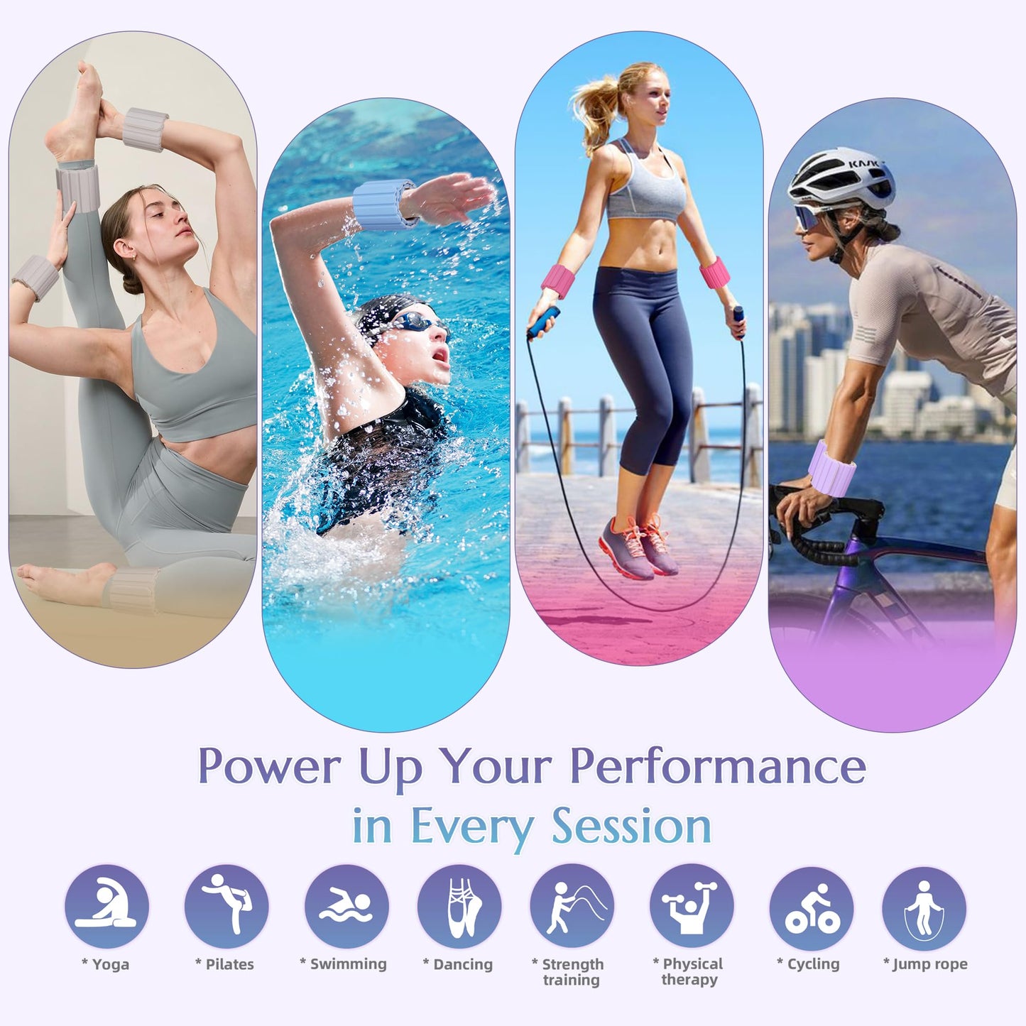 BECOJADDE Wrist Weights Ankle Weights for Women 1 Pair (2.2 lb Each) Silicone Magnetic Leg Arm Weighted Bracelet for Home Yoga Pilates Gym Workout Walking Jogging, Black Gray