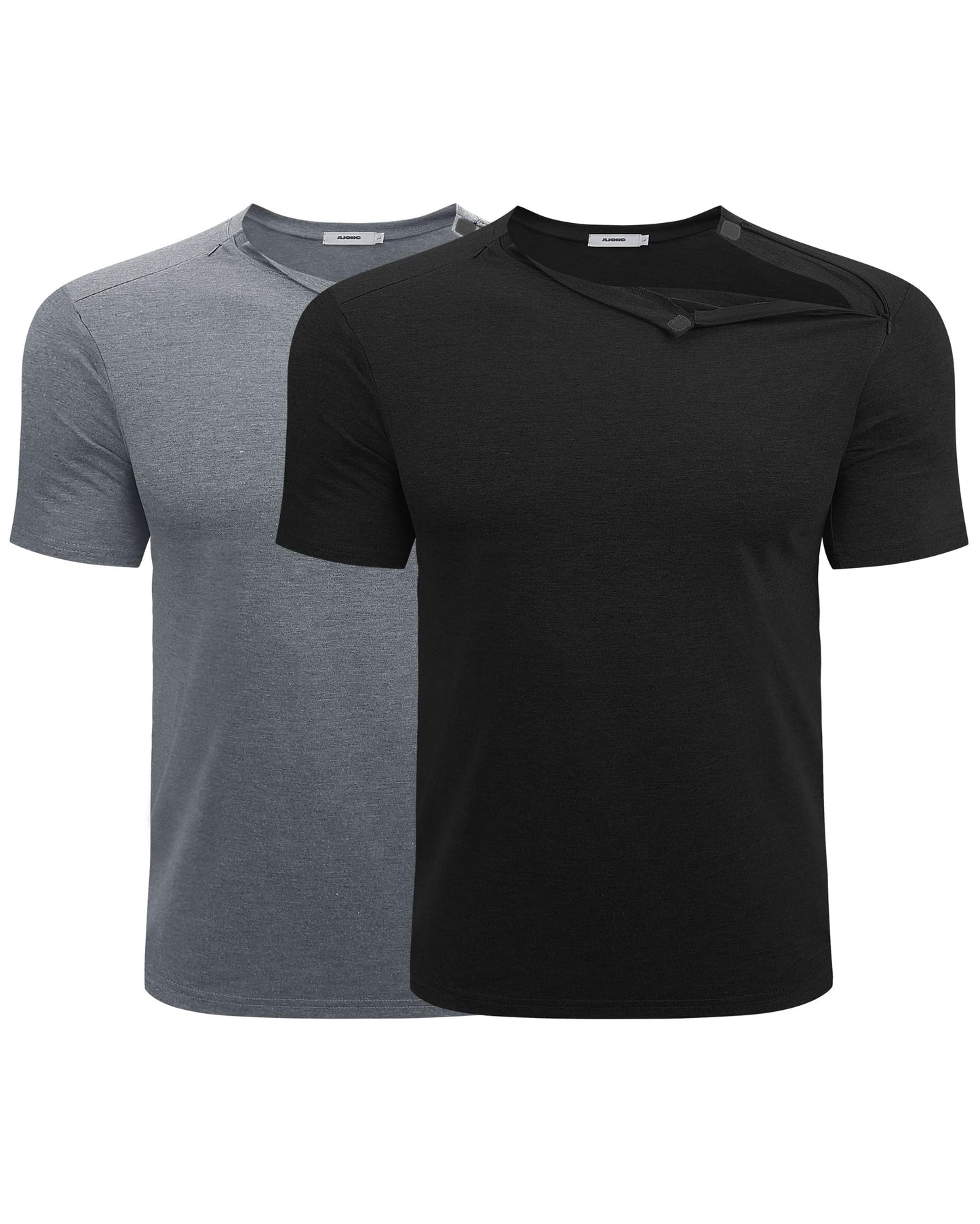 AJOHC Chemo Port Recovery Shirt for Men & Women|2-Side Zippers with Assist for Easy On/Off–Shoulder Surgery & Chemo Must-Have, X-Large