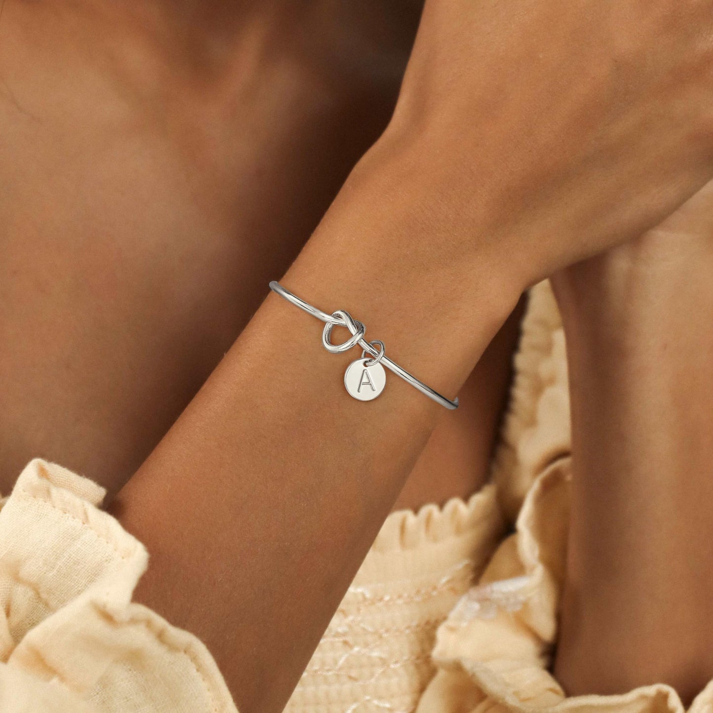 Turandoss Gifts for Women - Birthday Gifts for Friend Her, Small Initial Knot A Bracelets for Women Jewelry