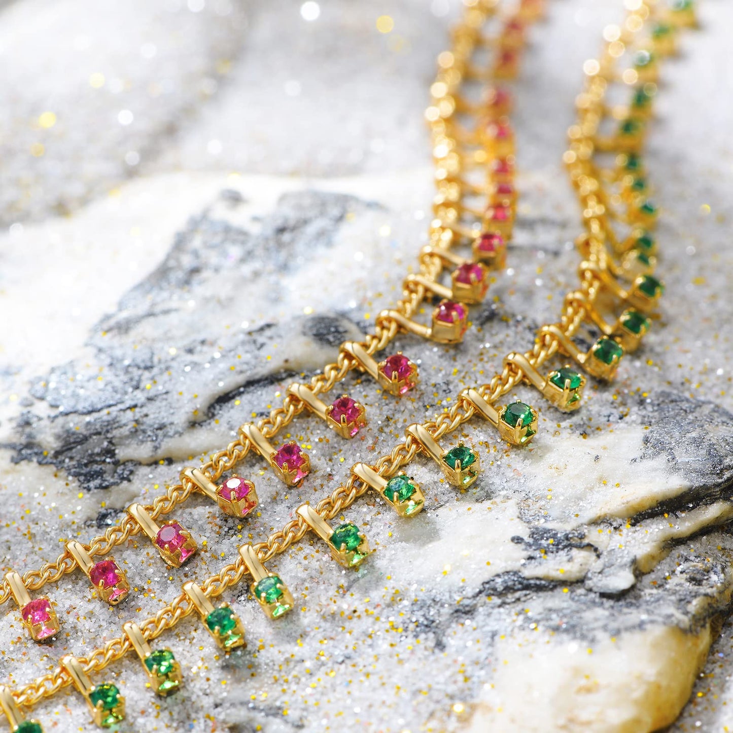 MTMY Beaded Necklace for Women 14K Gold Plated Dainty Colorful Beaded Pearl Choker Necklace Delicate Boho Choker Necklace Jewelry Gift (Rose)