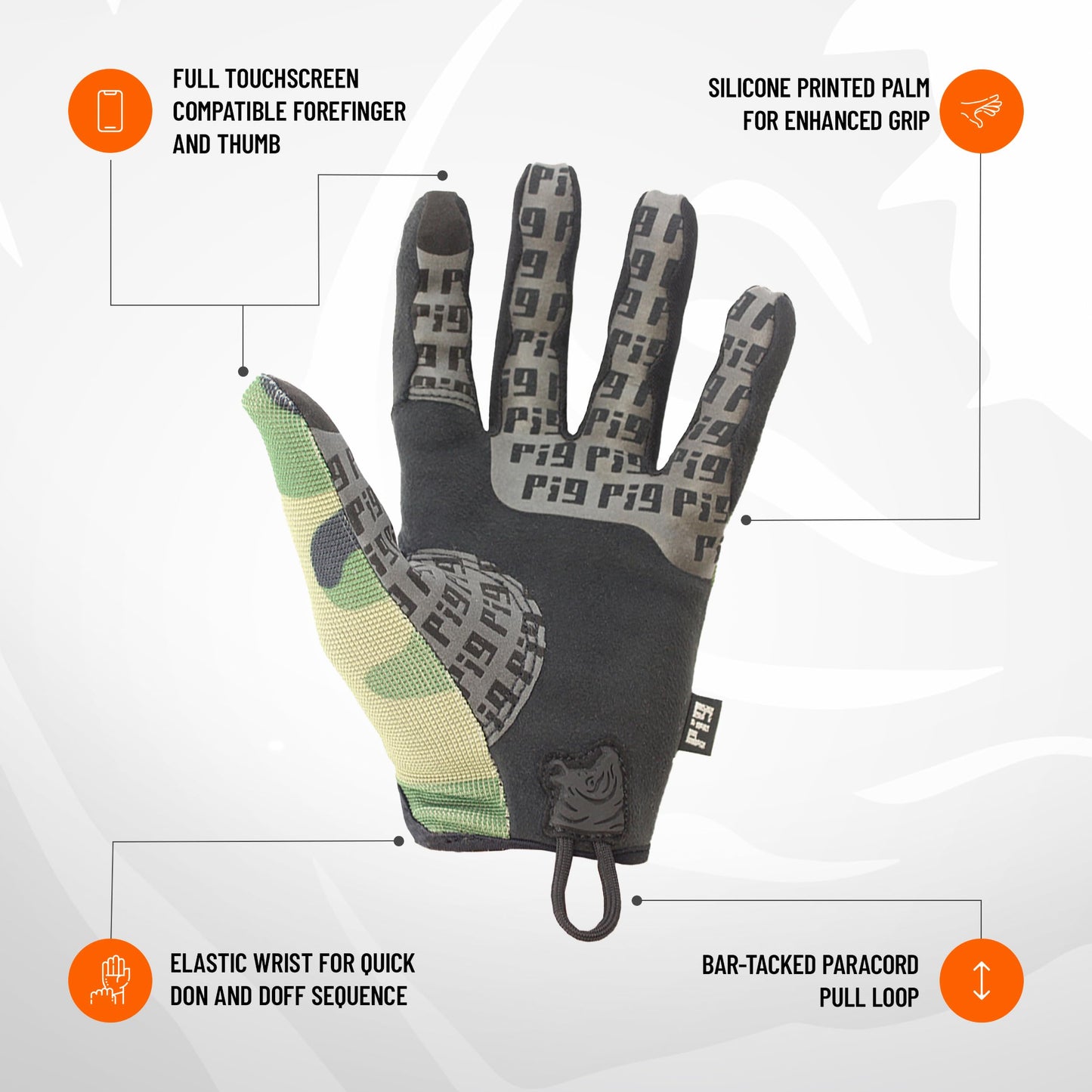 PIG (FDT Delta Utility Gloves, 1 Pair, Woodland, X-Large