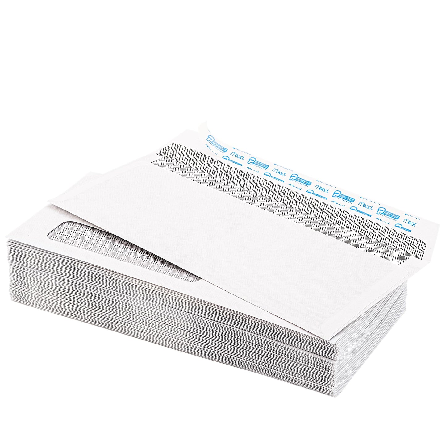 Mead #10 Envelopes, Letter Size, 4-1/8" x 9-1/2", Security Printed Lining for Privacy, Press-It Seal-It Self Adhesive Closure, Left Viewing Window Mailing Envelopes, 500 Count (742022)