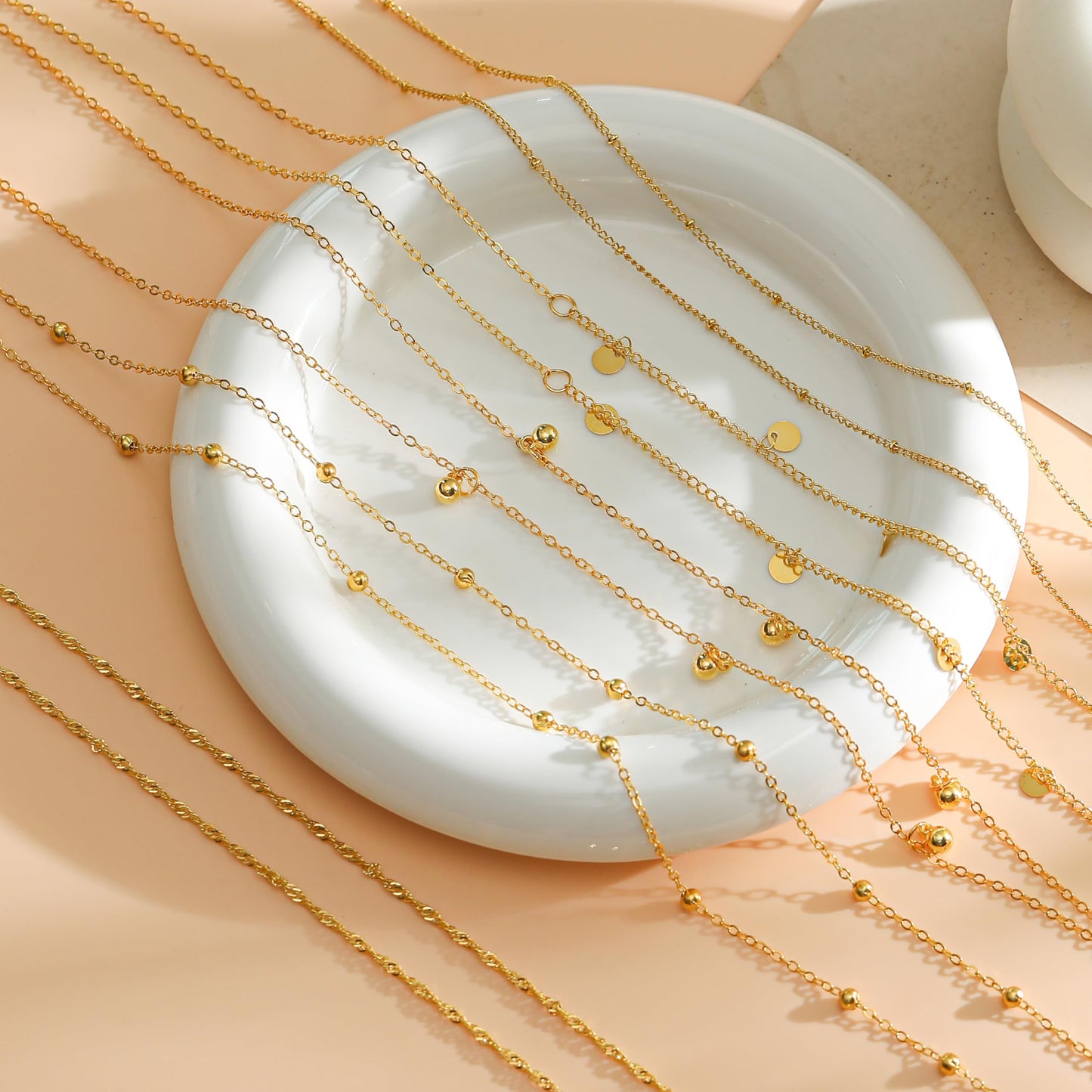 Tornito 8Pcs Waist Chain 18K Gold Plated Belly Chain Sexy Bikini Summer Beach Layered Satellite Beads Coin Sequin Octagram Star Box Chain Body Jewelry Gifts for Women Gold Silver Tone Adjustable