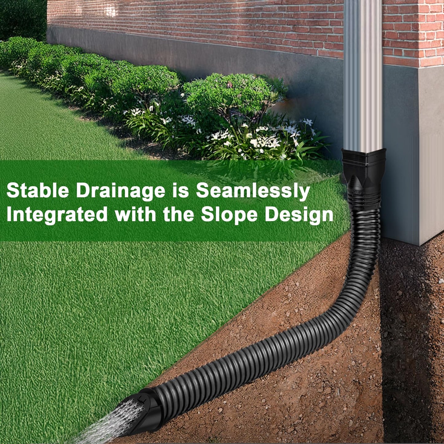 2 Pack 4" Gutter Downspout Extensions, Rain Diverter, Drainage Grate Yard Drain, Drain Emitter for Sump Pump Discharge & Downspout Extensions, Fit 4" SCH 40, 4" SDR 35, 4" Corrugated Pipe-Black