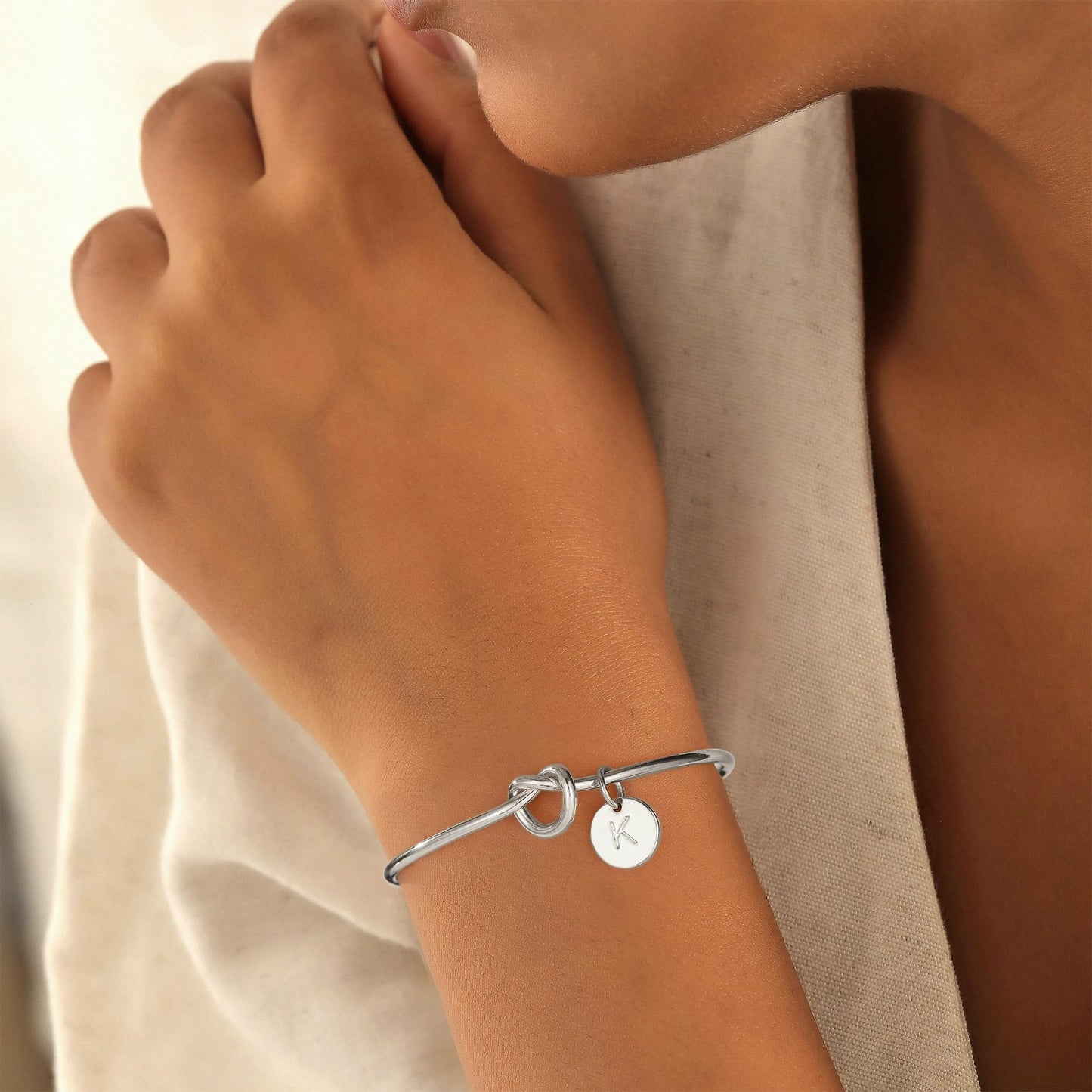 Turandoss Gifts for Women - Birthday Gifts for Friend Her, Small Initial Knot A Bracelets for Women Jewelry