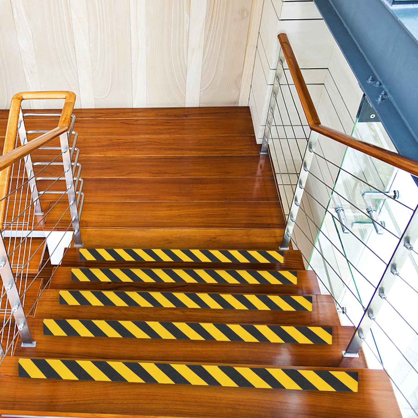 COSIMIXO 4" x 35Ft Black&Yellow Heavy Duty Anti Slip Tape for Stairs Outdoor/Indoor Waterproof Grip Tape Safety Non Skid Roll for Stair Steps Traction Tread Staircases Anti-Slip Strips…