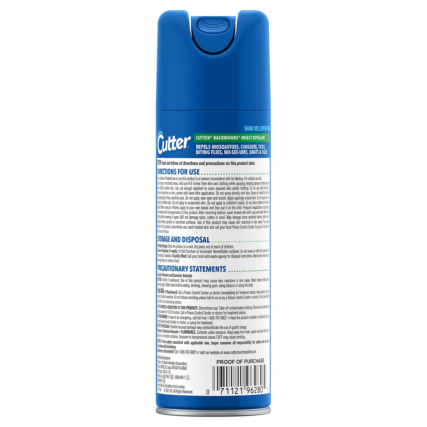 Cutter Backwoods Insect Repellent, Mosquito Repellent, 25% DEET, Sweat Resistent, 6 Ounce (Aerosol Spray)