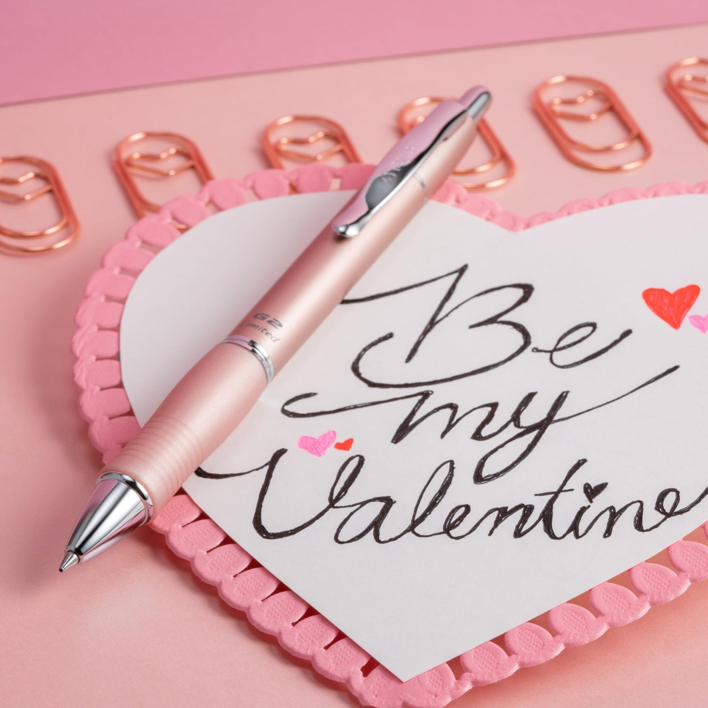 Pilot, G2 Limited Premium Gel Roller Pen, Fine Point 0.7 mm, Rose Gold Barrel, Black Ink
