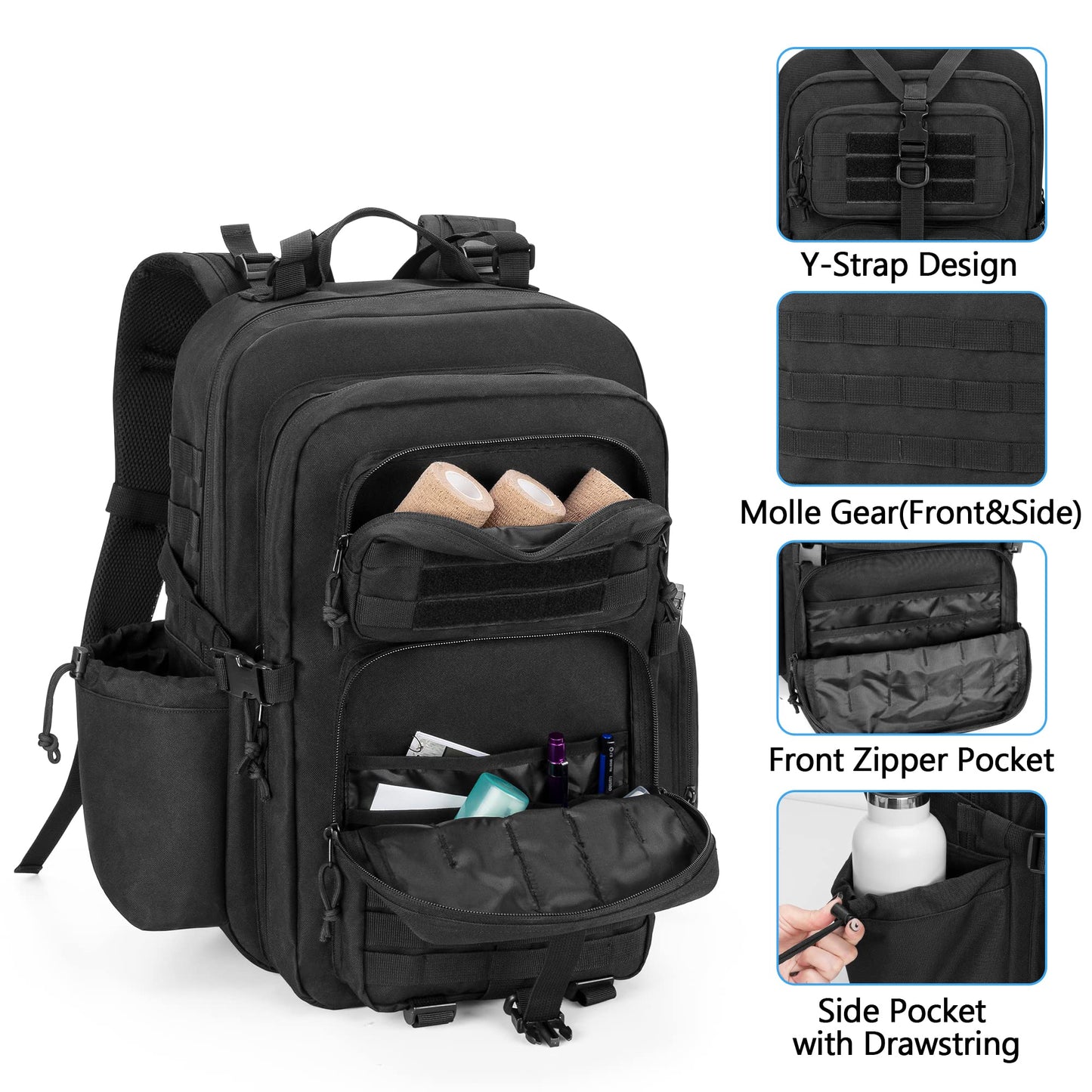 Damero Medical Tactical Backpack, Medical Supplies Bag with Top Y-Strap