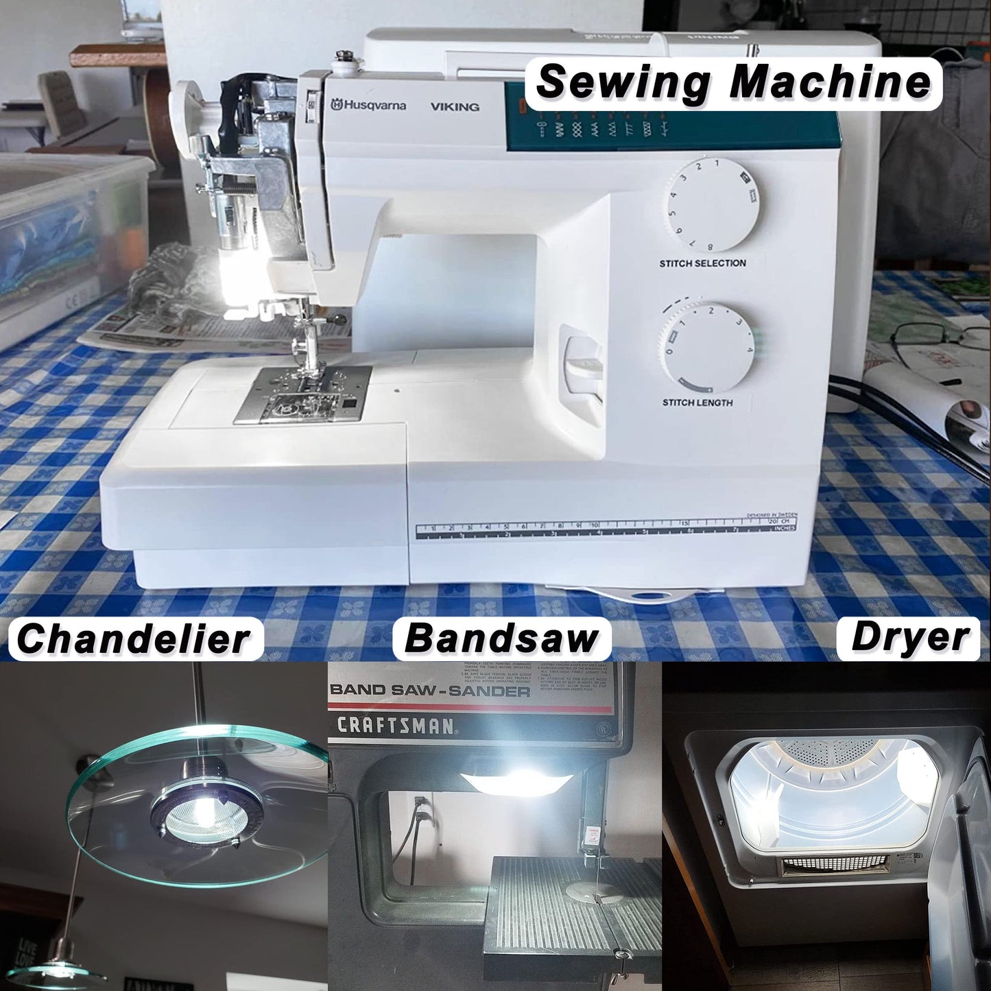 Ziomitus 120 Volts BA15D LED Double Contact DC Bayonet Base Sewing Machine Bulb 6000K Daylight Bright White, 50W 75W Halogen Equivalent, T3/T4/C7/S6 Ba15d 5W Led Light Bulbs, 5Pack