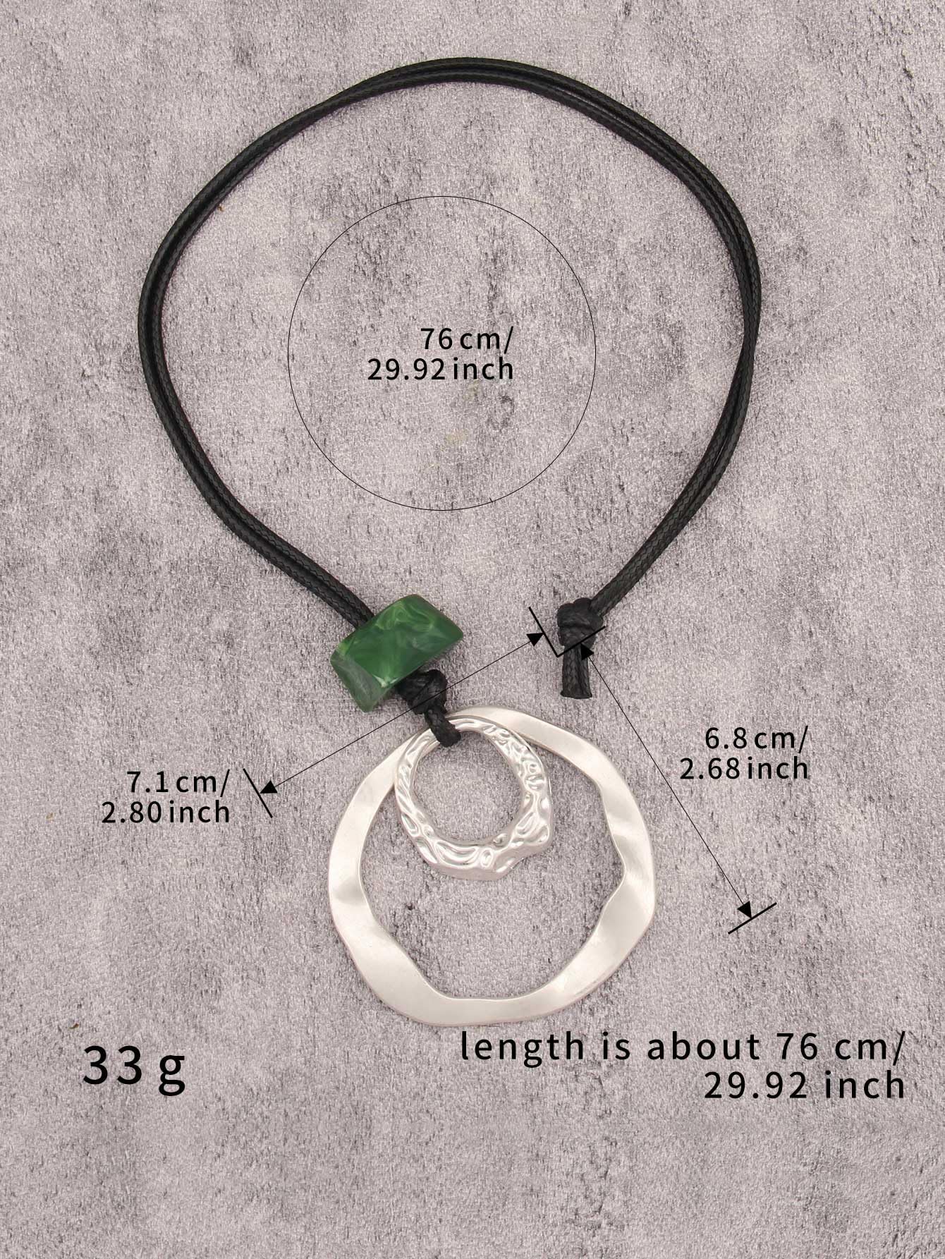 joymiao Vintage Necklace for Women Long Chunky Bohemian Necklace with Silver Ring Pendant Hippie Choker Ethnic Trendy Womens Necklaces