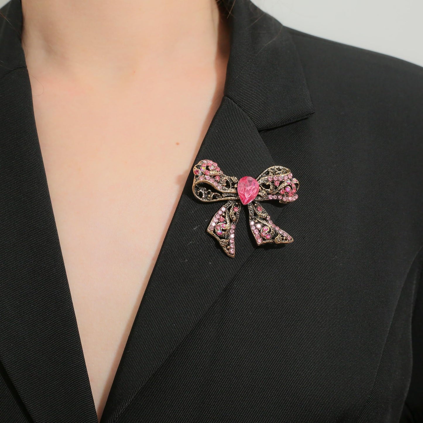 Vancy Utopia Rhinestone Bowknot Brooch Crystal Brooches for Women Pin Wedding Fashion Brooches Jewelry Accessories,Women Gift