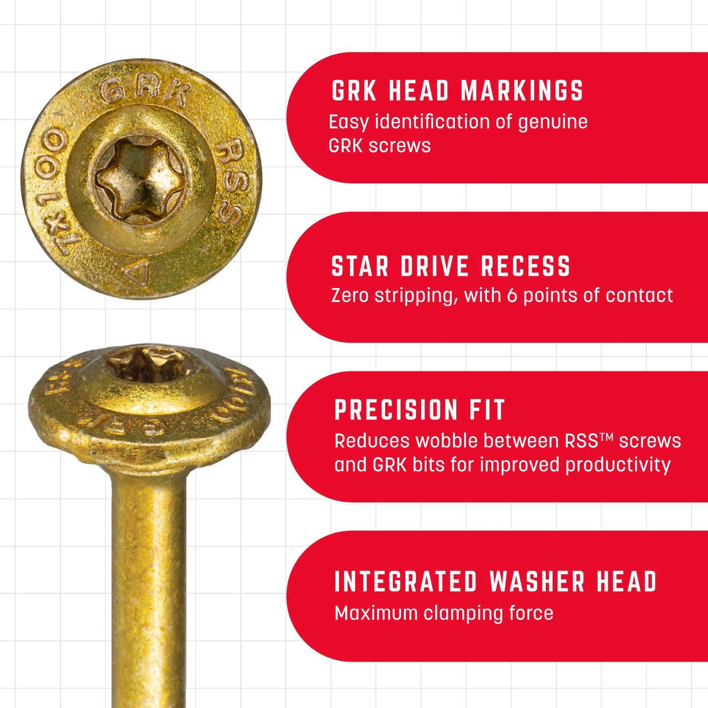 GRK Fasteners RSS™ 5/16 x 6 Inch, Rugged Structural Screws, 50 PCS, Rust Resistant Climatek™ Coating, Interior and Exterior Use, Heavy-Duty Framing & Decking Screws, Fast Bite Tip with Star Drive