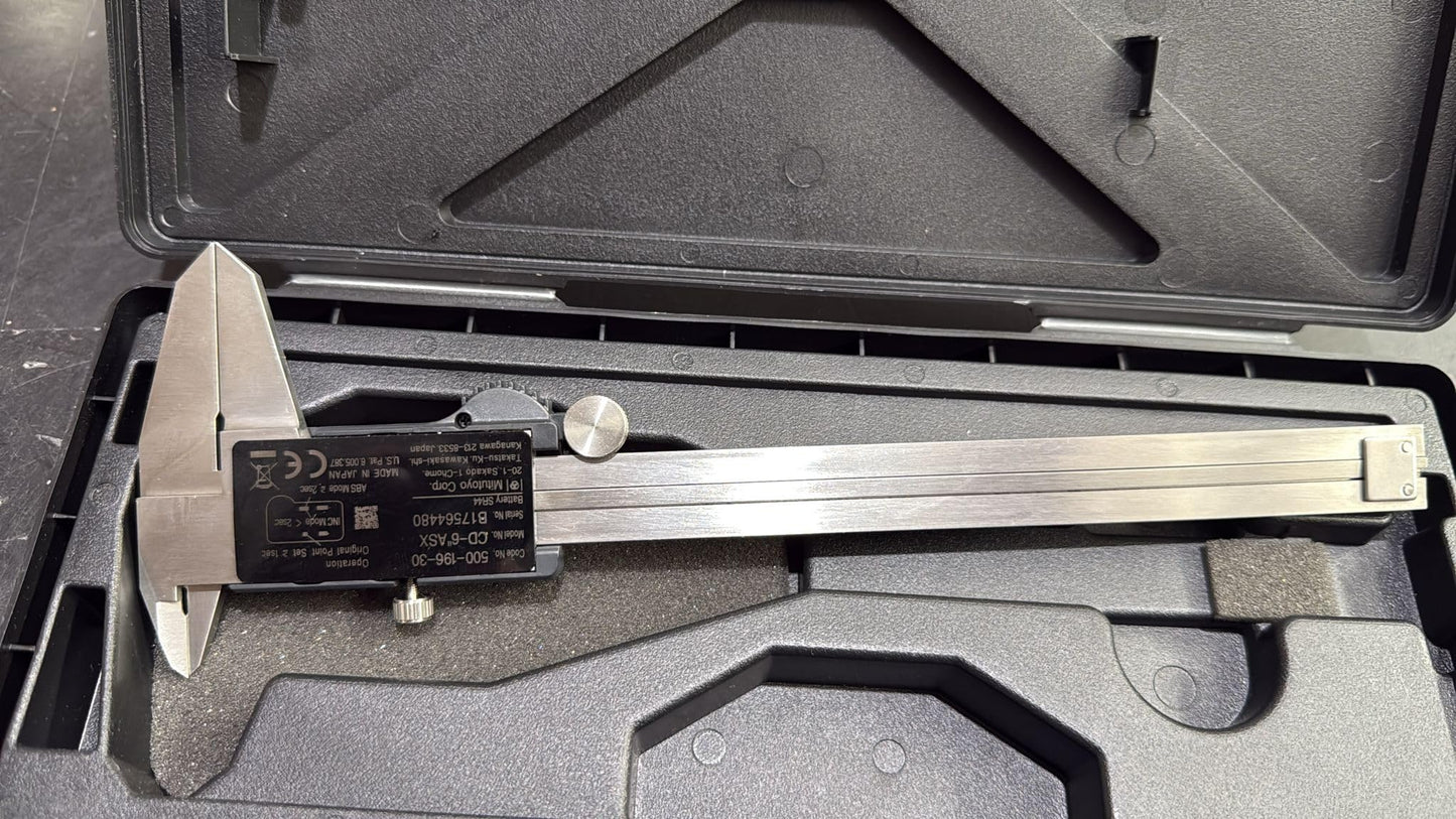 Mitutoyo 500-196-30 Digimatic Caliper 6" (150mm) – High-Precision AOS Encoder – Stainless Steel Electronic Vernier Caliper with .0005"/0.01mm Resolution for Accurate Measurement