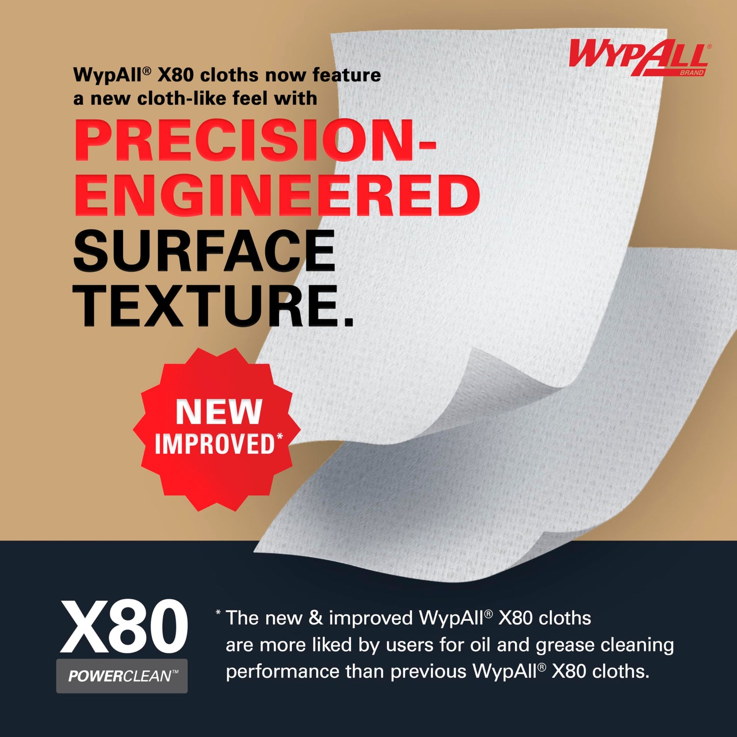 WypAll PowerClean X80 Cloths Heavy Duty Wipes (41041), Brag Box, Extended Use Towels, Blue (1 Pack of 152 Sheets, 152 Sheet Total)