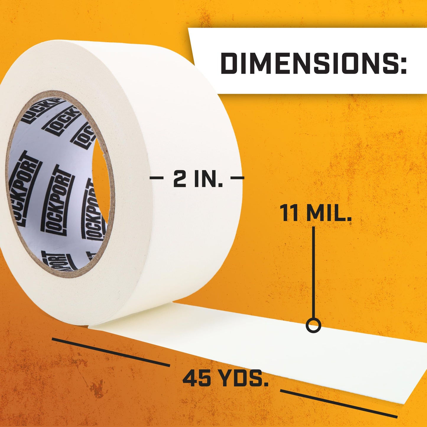 Lockport White Gaffers Tape 2 inch x 45 Yards - Pro White Gaff Tape - No Residue, Water Resistant, Non- Reflective, Easy Tear - Multipurpose