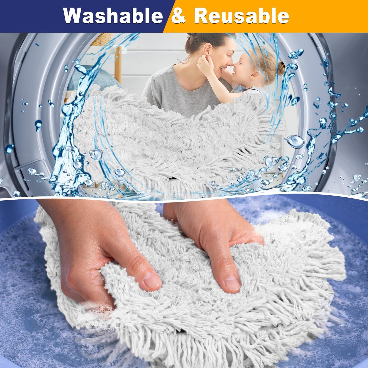 41" Commercial Dust Mop Replacement Heads: Resuable Washable Industrial Cotton Pads Refills for Janitors Warehouse Gym School Floor Cleaning, Only Fit for B0FN7JTZDK