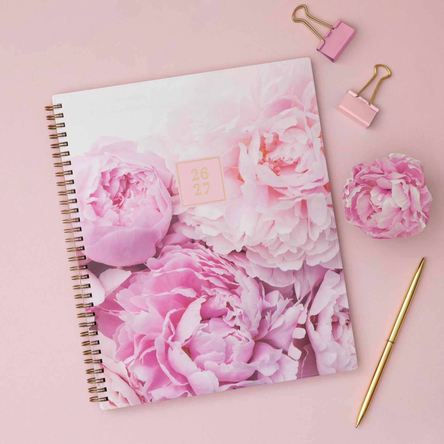 Blue Sky Rachel Parcell 2026-2027 Weekly and Monthly Academic Year Planner Calendar, July 2026 - June 2027, 8.5" x 11", Flexible Cover, Wirebound, Laminated Tabs, Storage Pocket, Includes Stickers, Peony