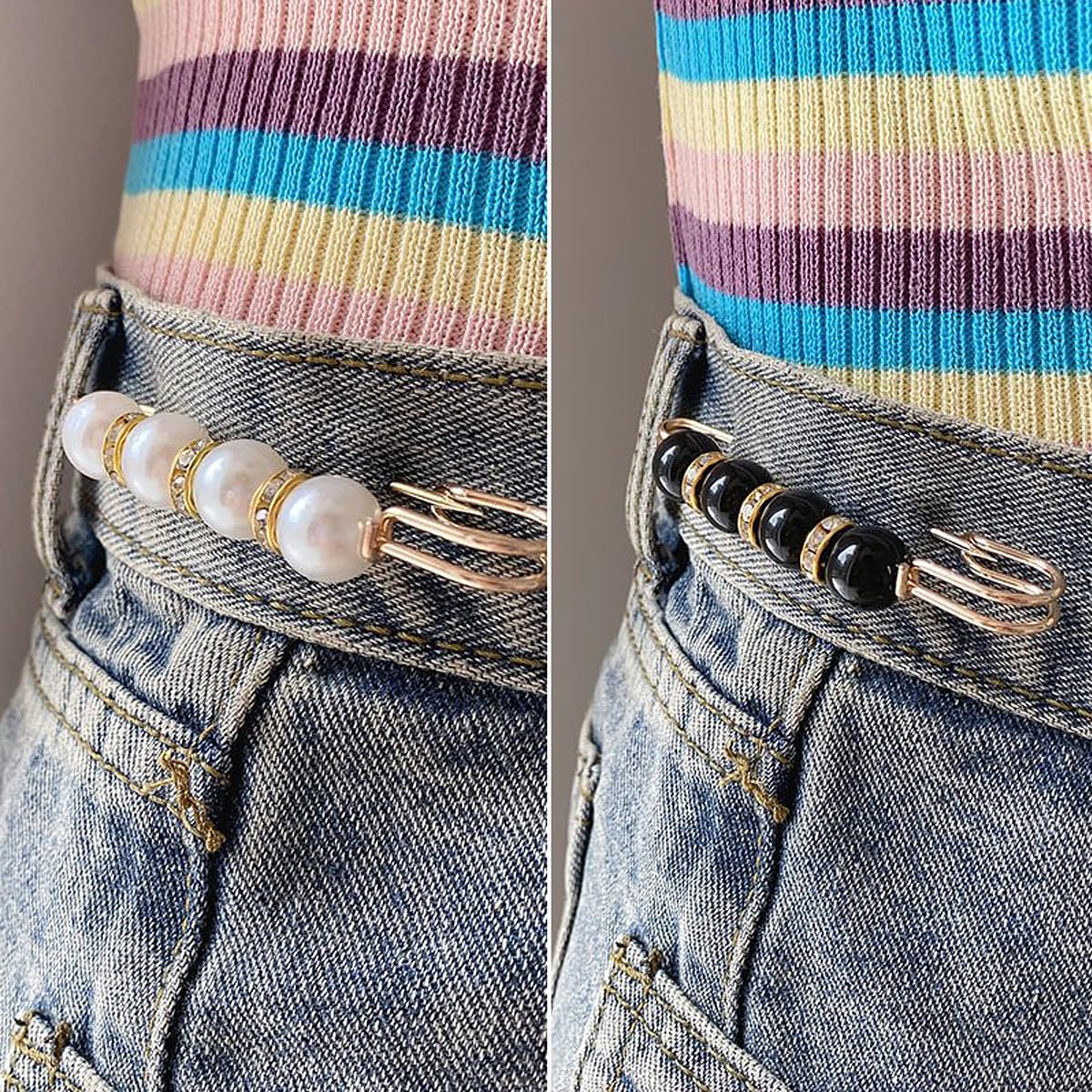 14 Pieces Brooch Safety Pins, Pearl Brooch Button Pin Pant Waist Tightener Pins for Clothes Sweater Shawl Collar Dress Cardigan Shirt Jeans Accessories for Women Girls(Elegant)