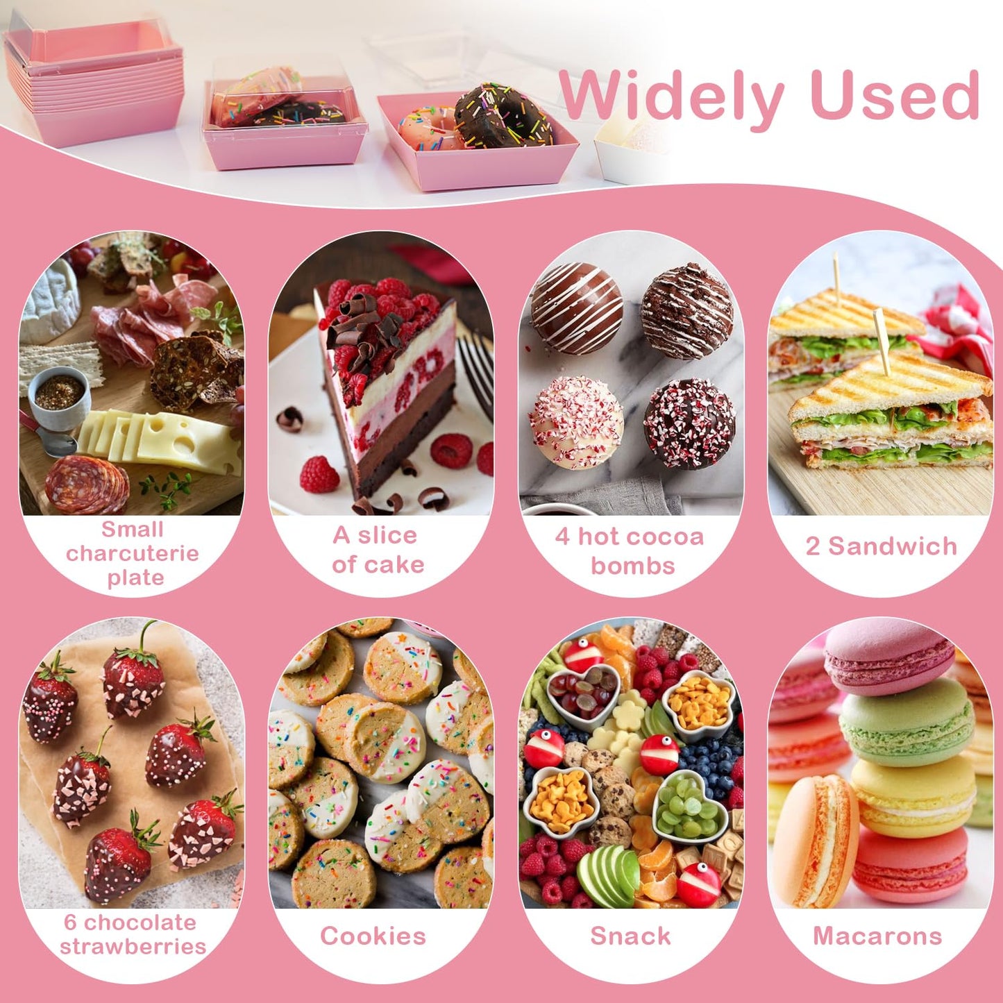 IFUCTYE 50-Pack Disposable Charcuterie Boxes with Clear Lids - 4 Inch To Go Paper Mini Charcuterie Box for Charcuterie, Fruits & Desserts | Gift-Ready Food Presentation Boxes