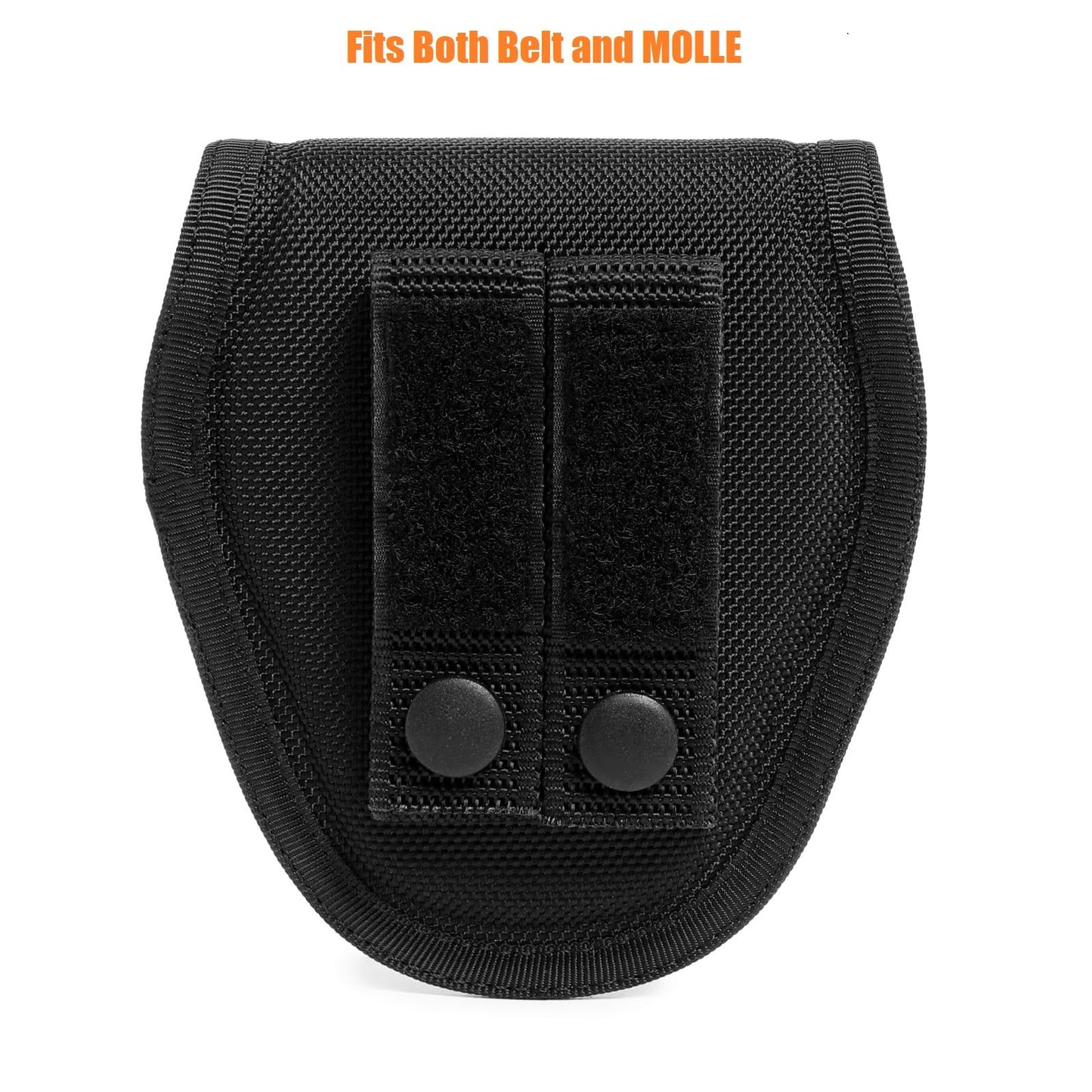TACNEX Handcuff Case-Holster-Holder fit Duty Belt & MOLLE Heavy Duty Nylon Cuff Pouch-Sheath fit Chained/Hinged Standard Cuff for Police Law Enforcement Security (Hidden Snap Closure)