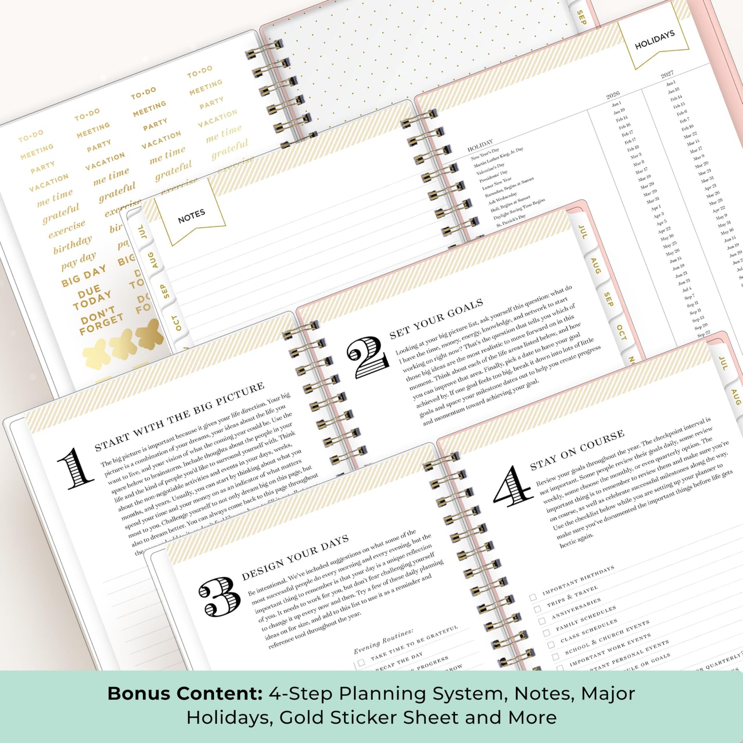 Blue Sky Day Designer 2026-2027 Weekly and Monthly Academic Year Planner Calendar, July 2026 - June 2027, 5" x 8", Flexible Cover, Wirebound, Storage Pocket, Includes Stickers, Smitten