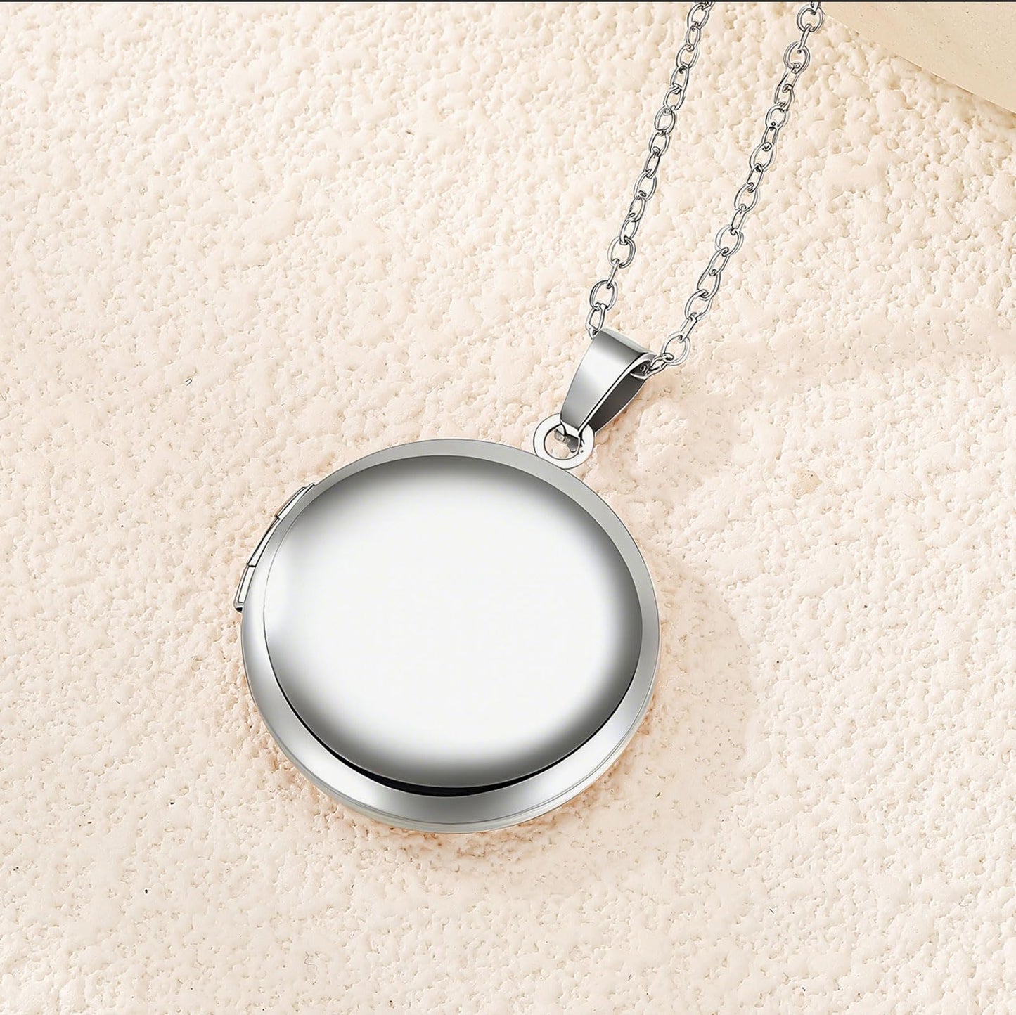 PHOCKSIN Silver Round Locket Necklace 12 Birth Flowers Personalized Necklace that Holds Pictures Customized Gifts Locket Necklaces as Birthday Presents