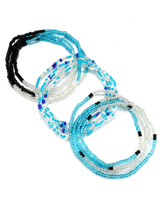 JeryWe Waist Beads for Women African Body Chain - Handmade Adjustable Colorful Elastic Waist Beads Stretching Body Accessories Belly Body Jewelry for Women Plus Size Beach Bikini Jewelry 09