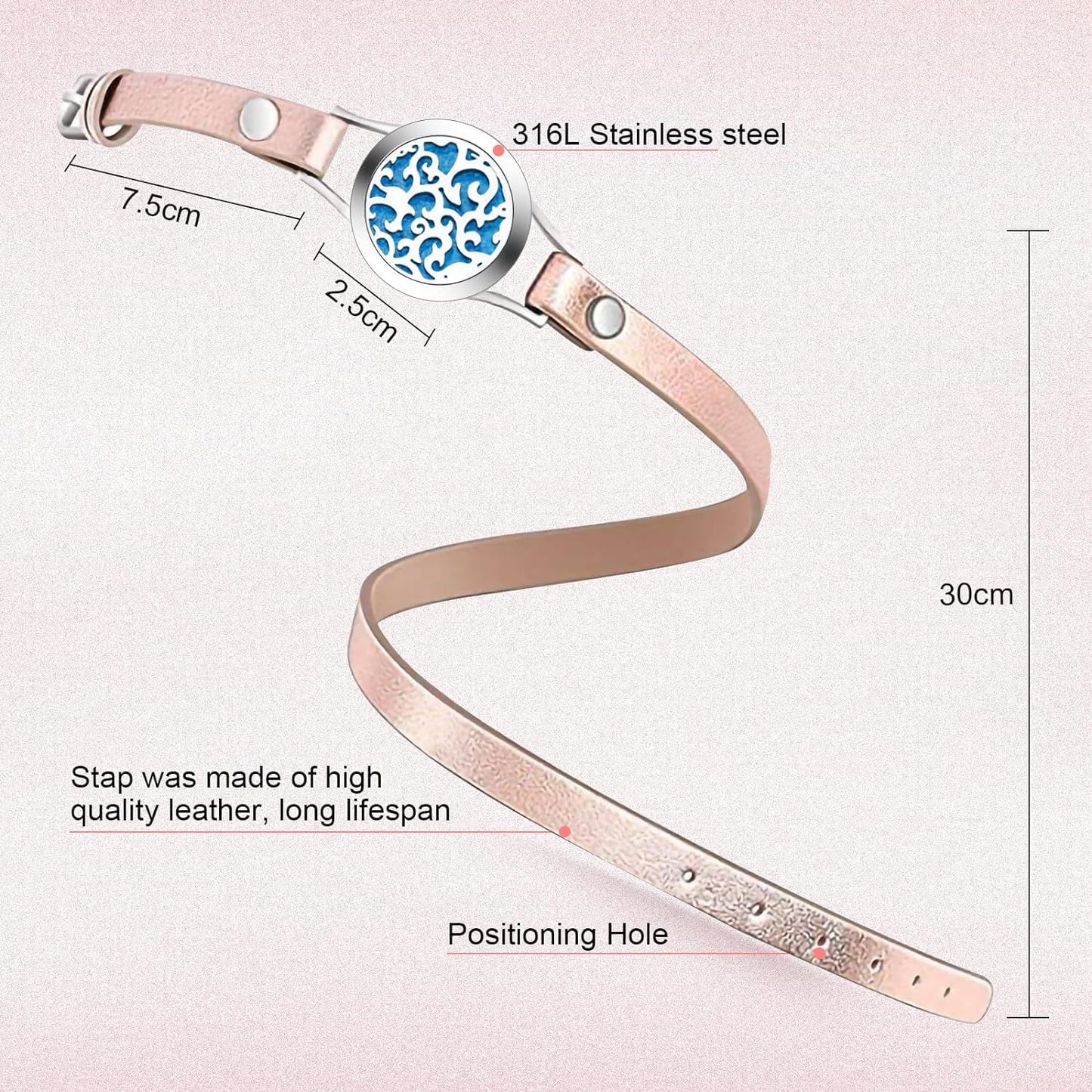 SOMORA Unique Gifts for Women - Valentine's Day Birthday Gifts for Women, Mom, Best Friend, Sister, Wife, Mothers Day Mom Gift, Aromatherapy Essential Oil Diffuser Bracelet Gift Set, Silver